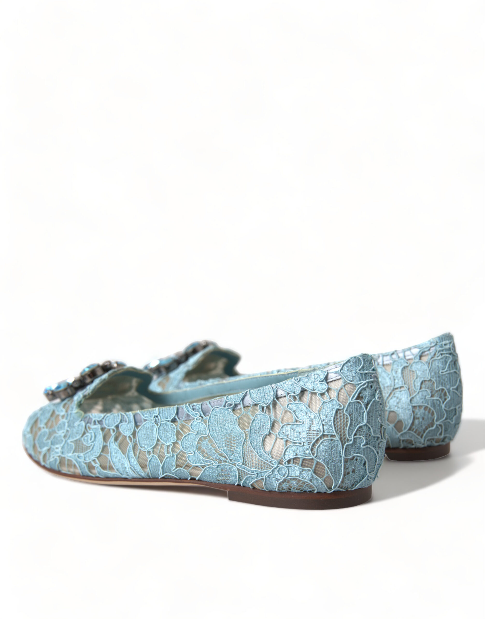 4322555.jpg Elegant Floral Lace Aqua Vally Flats - Image 4