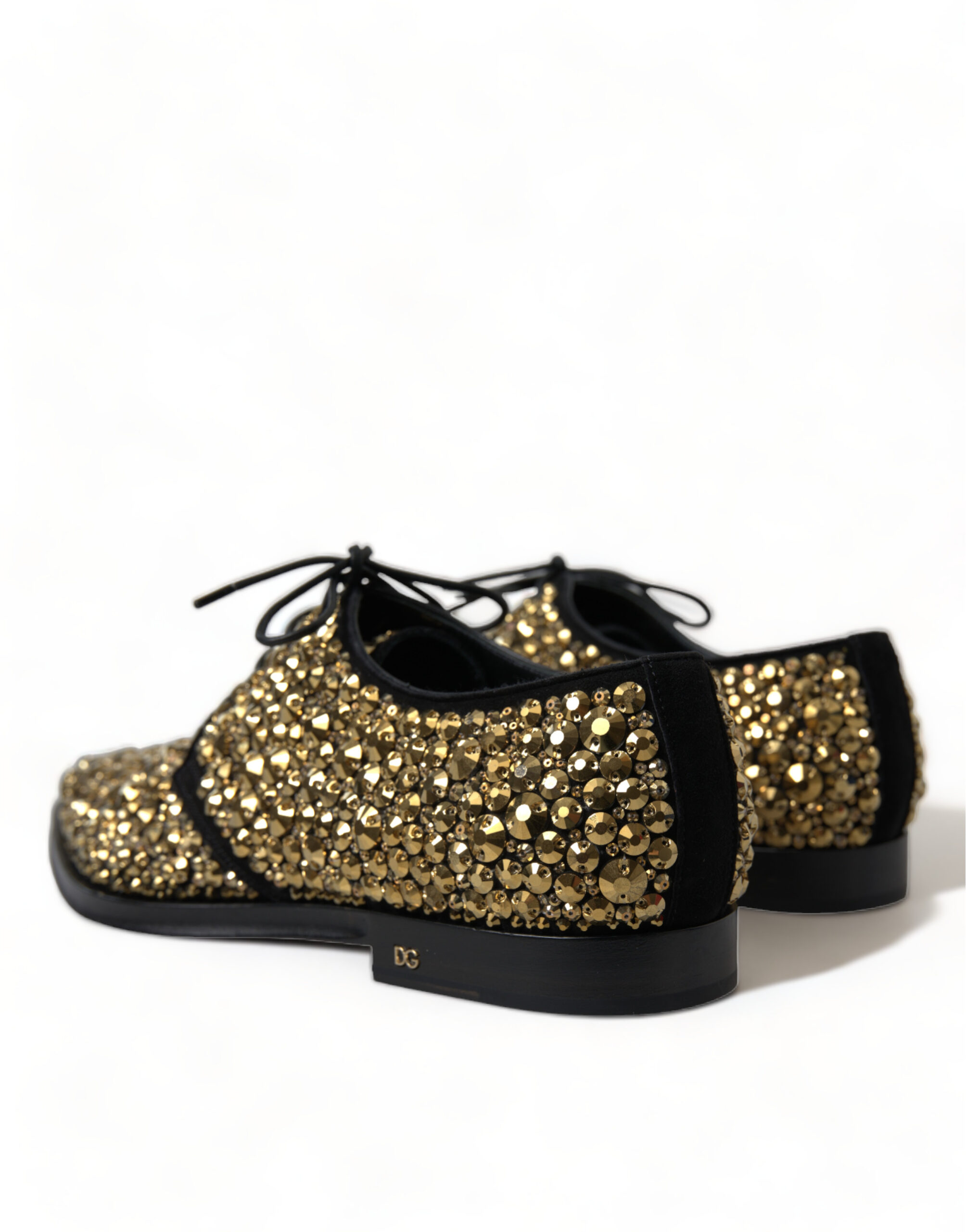 4324486.jpg Elegant Gold Black Suede Derby Dress Shoes - Image 5