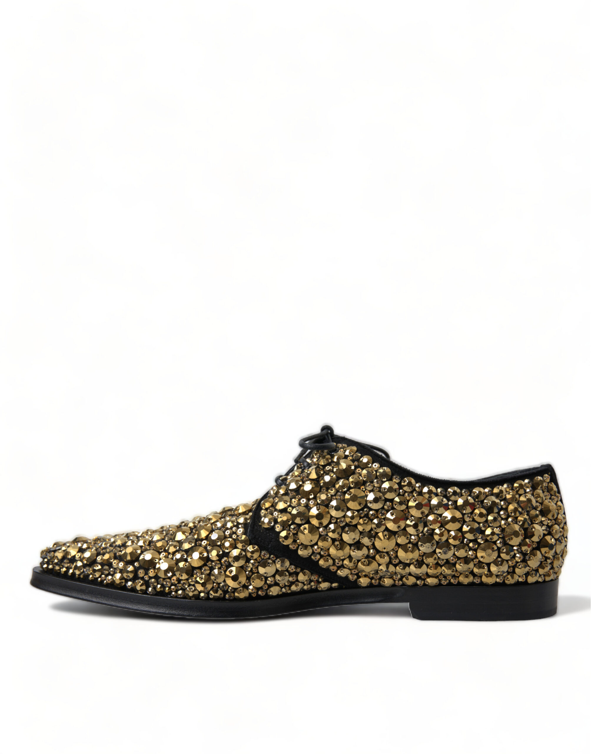 4324487.jpg Elegant Gold Black Suede Derby Dress Shoes - Image 6