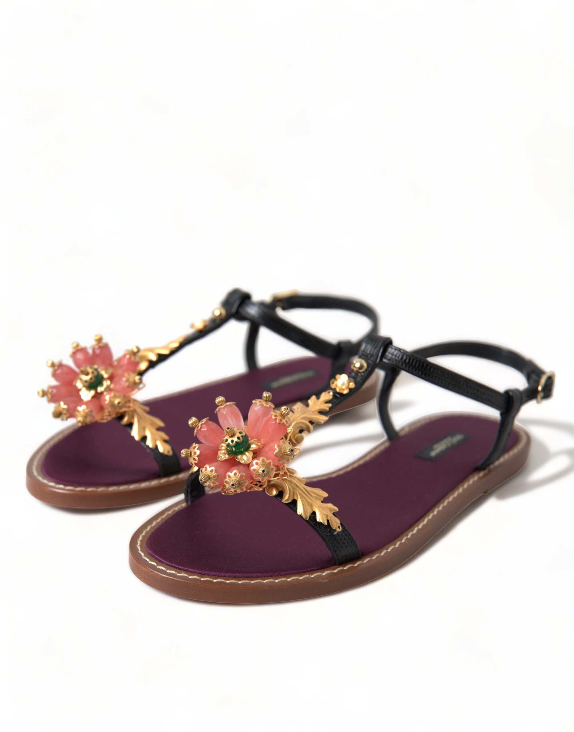 4328407.jpg Elegant Crystal-Adorned Flat Sandals - Image 3