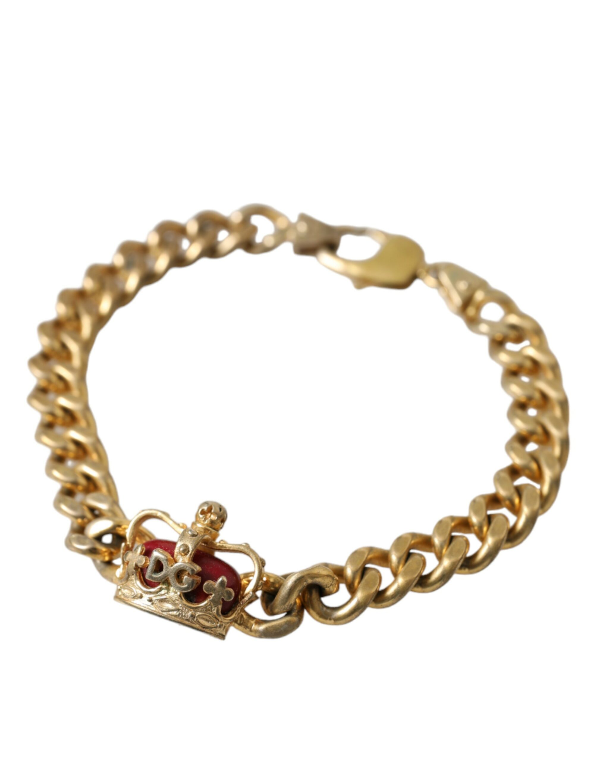 4396713.jpg Opulent Gold-Tone Chain Bracelet with Red Accents - Image 2