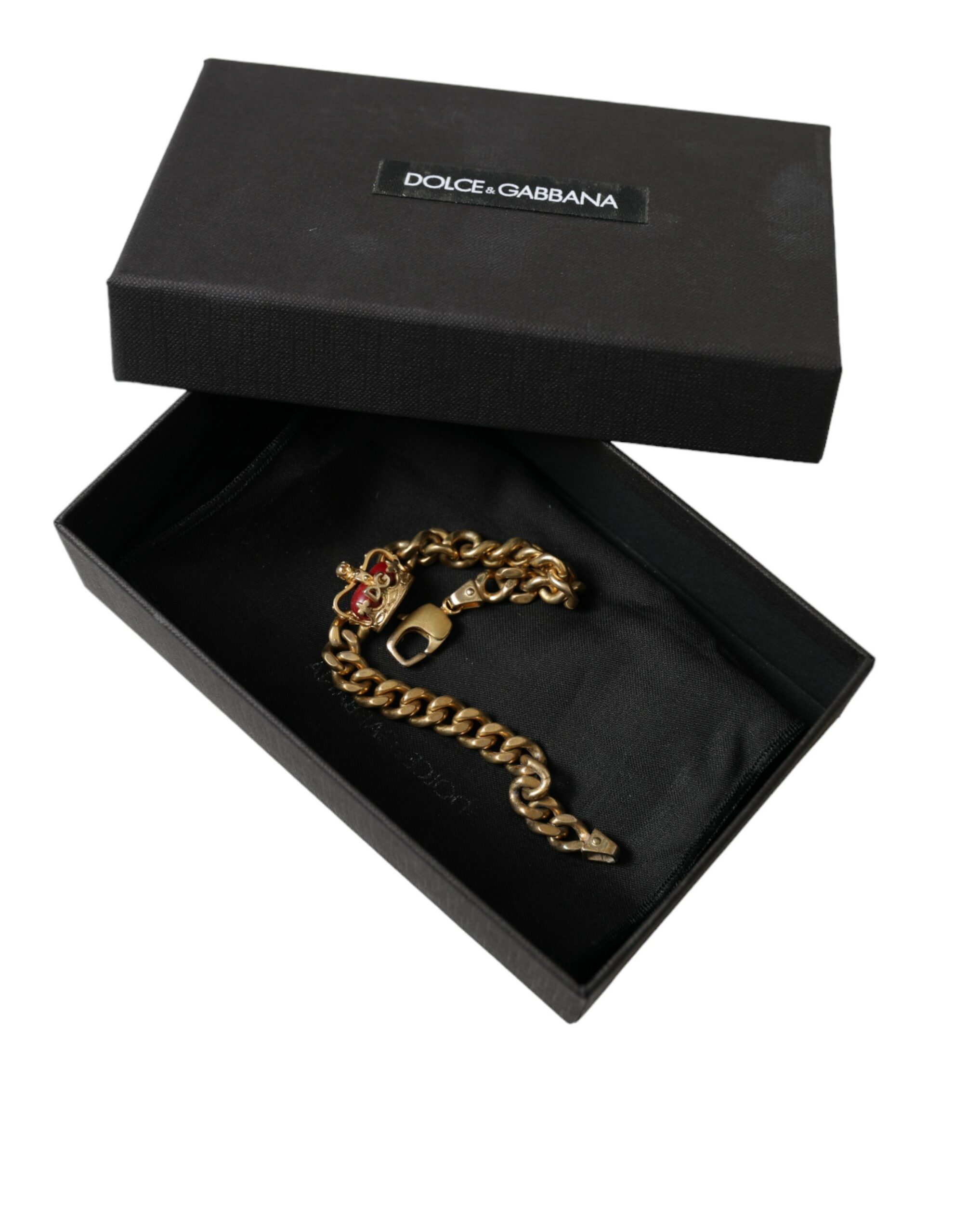 4396719.jpg Opulent Gold-Tone Chain Bracelet with Red Accents - Image 5