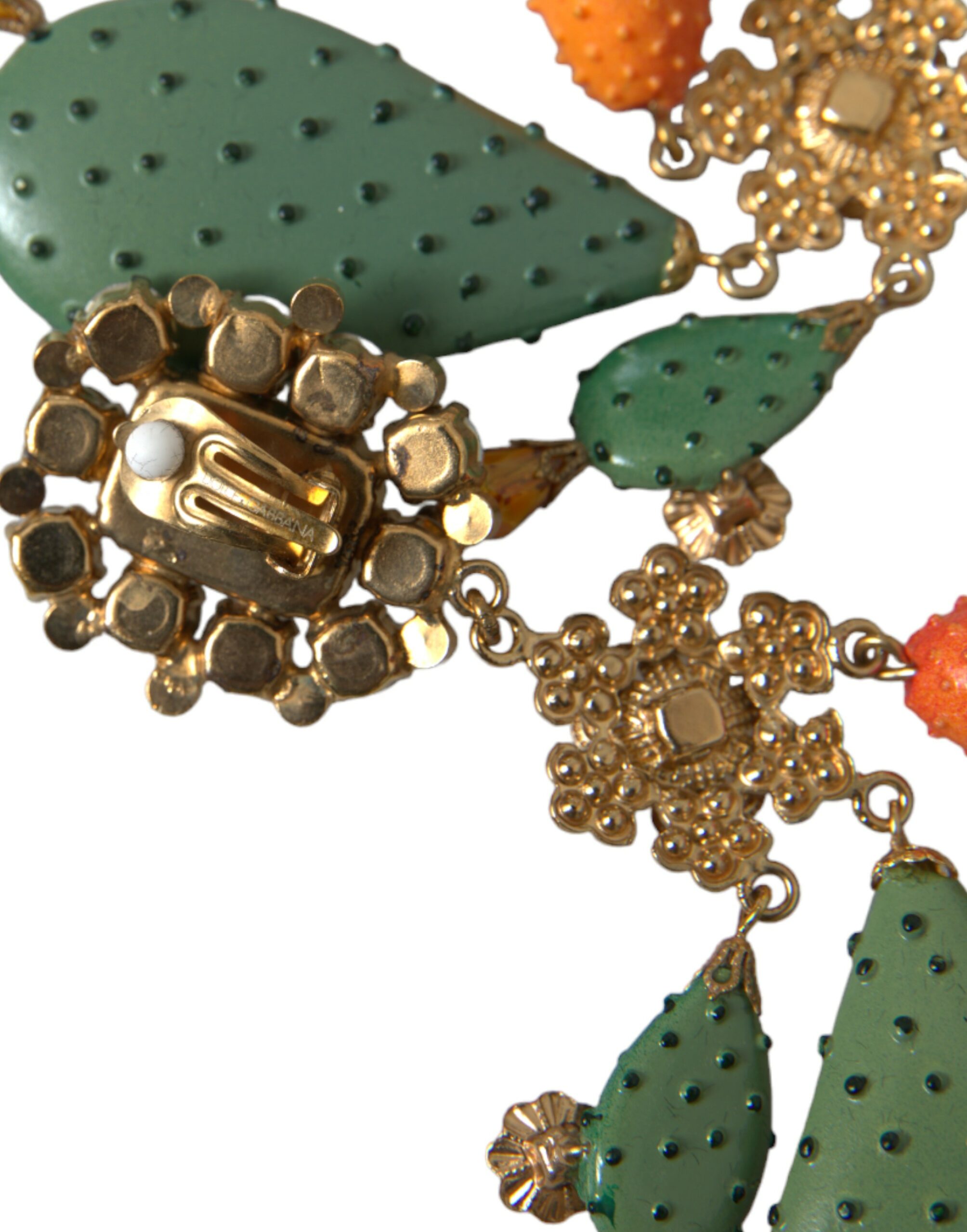 4402283.jpg Green Cactus Crystal Clip On Jewelry Dangling Earrings - Image 5