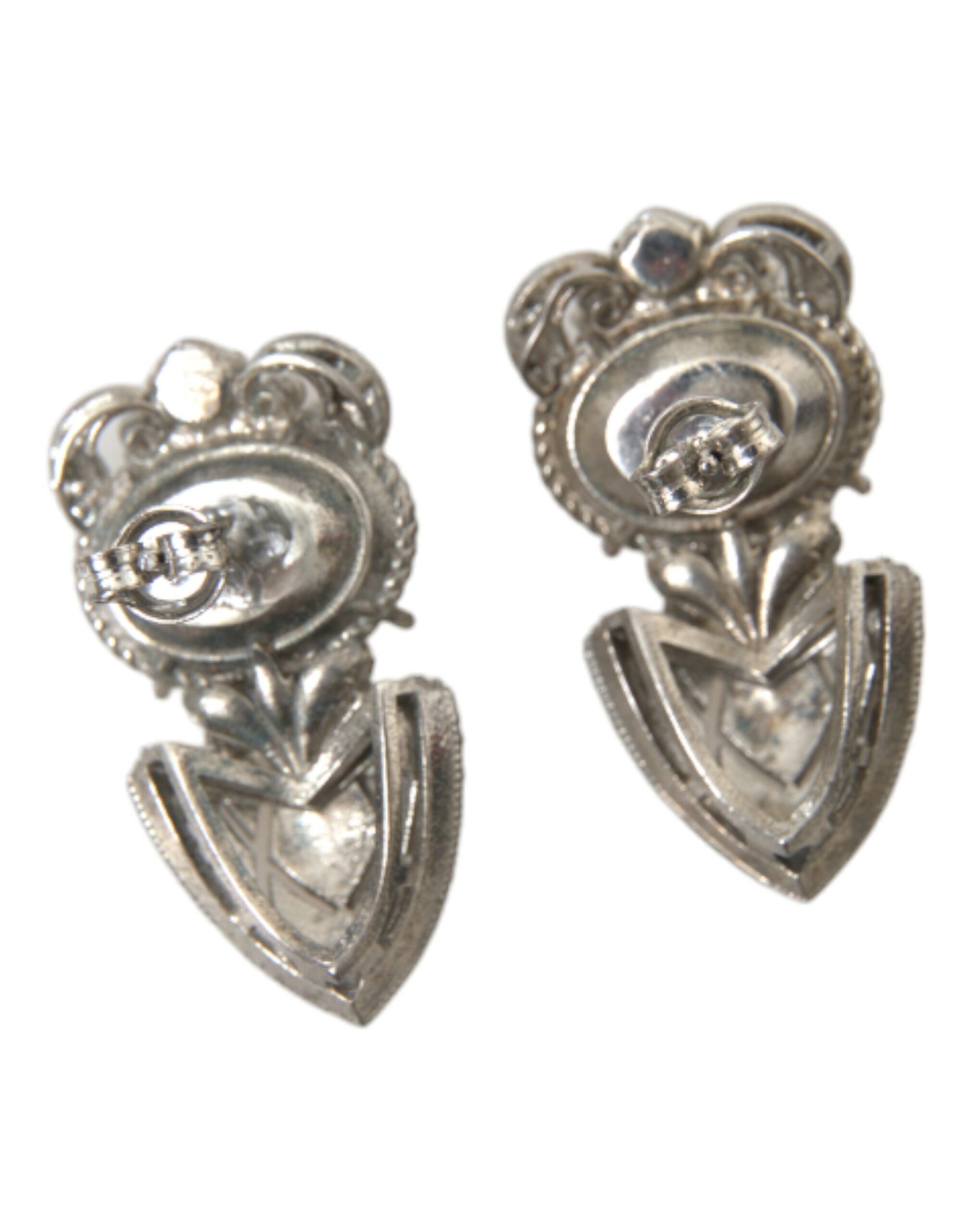 4402295.jpg Orange Crystal Screw Back 925 Sterling Silver Earrings - Image 3