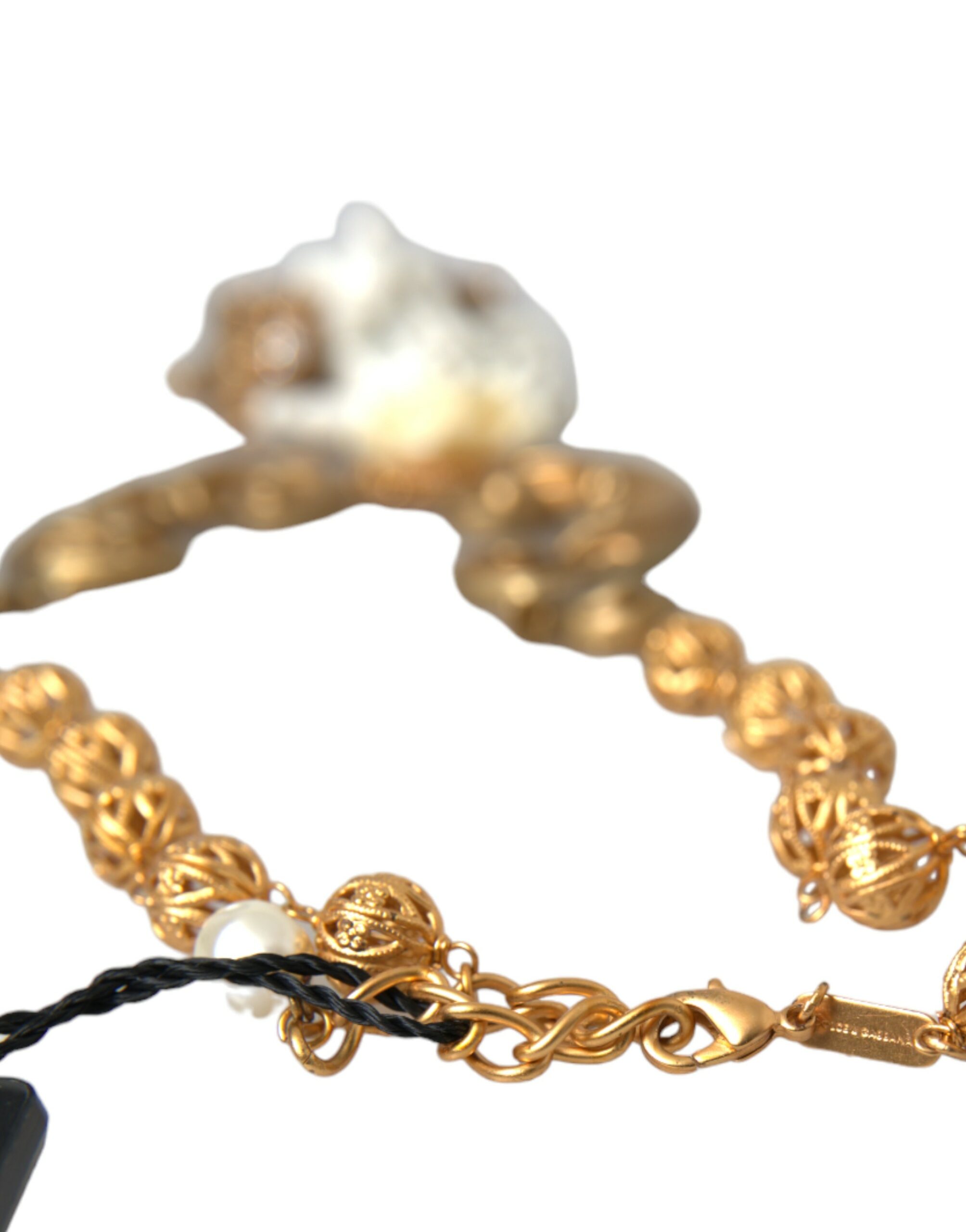 4402323.jpg Gold Brass Angel Floral Beaded Embellished Necklace - Image 4