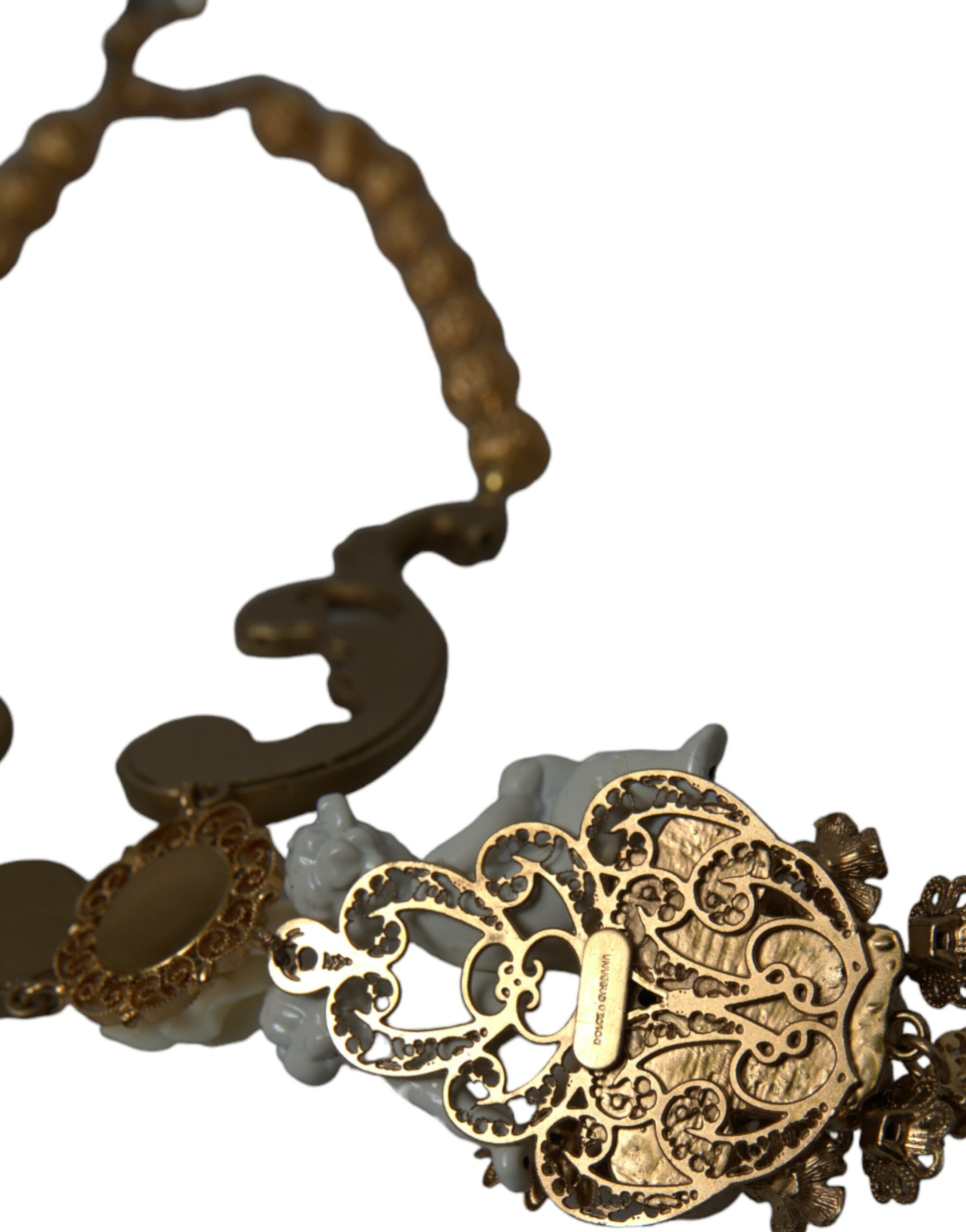4402326.jpg Gold Brass Angel Floral Beaded Embellished Necklace - Image 6