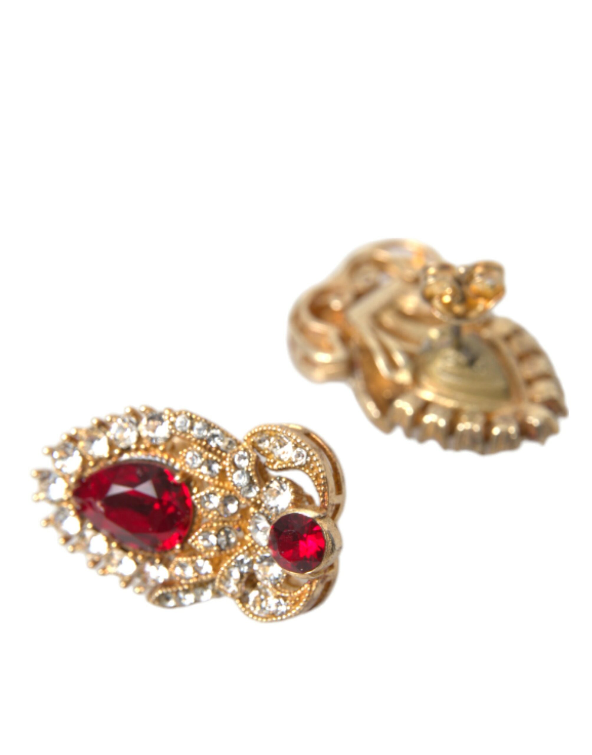 4404320.jpg Sterling Silver Gold Plated Red Crystals Jewelry Earrings - Image 5