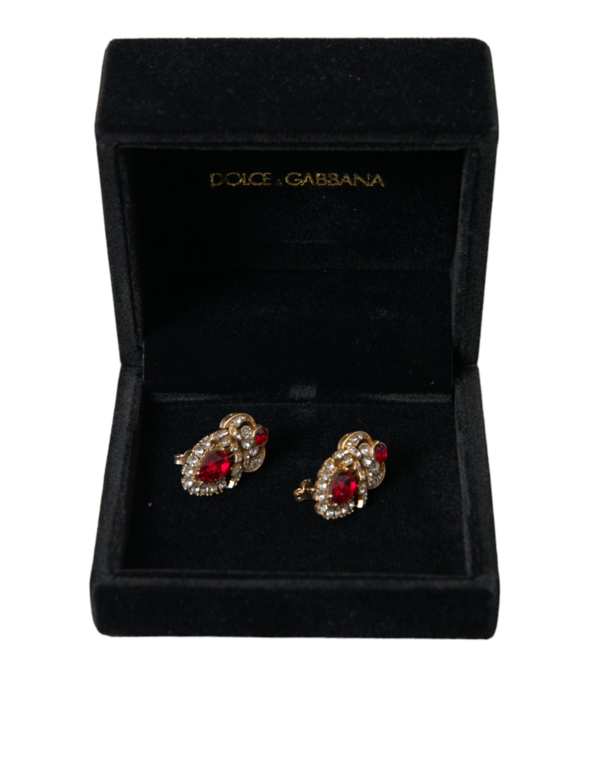 4404321.jpg Sterling Silver Gold Plated Red Crystals Jewelry Earrings - Image 6
