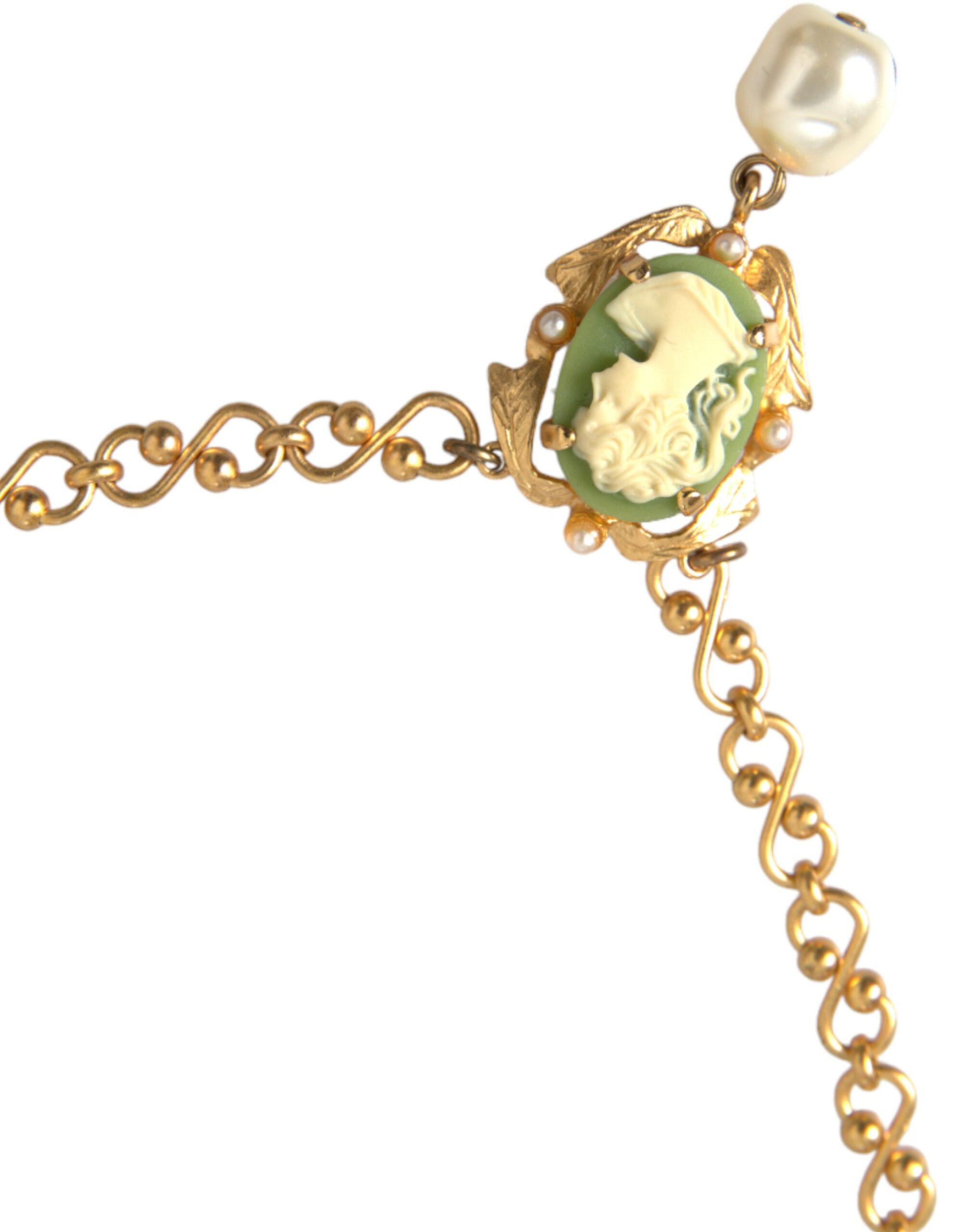 4404371.jpg Gold Brass Chain Pearl Pendant Charm Necklace - Image 2