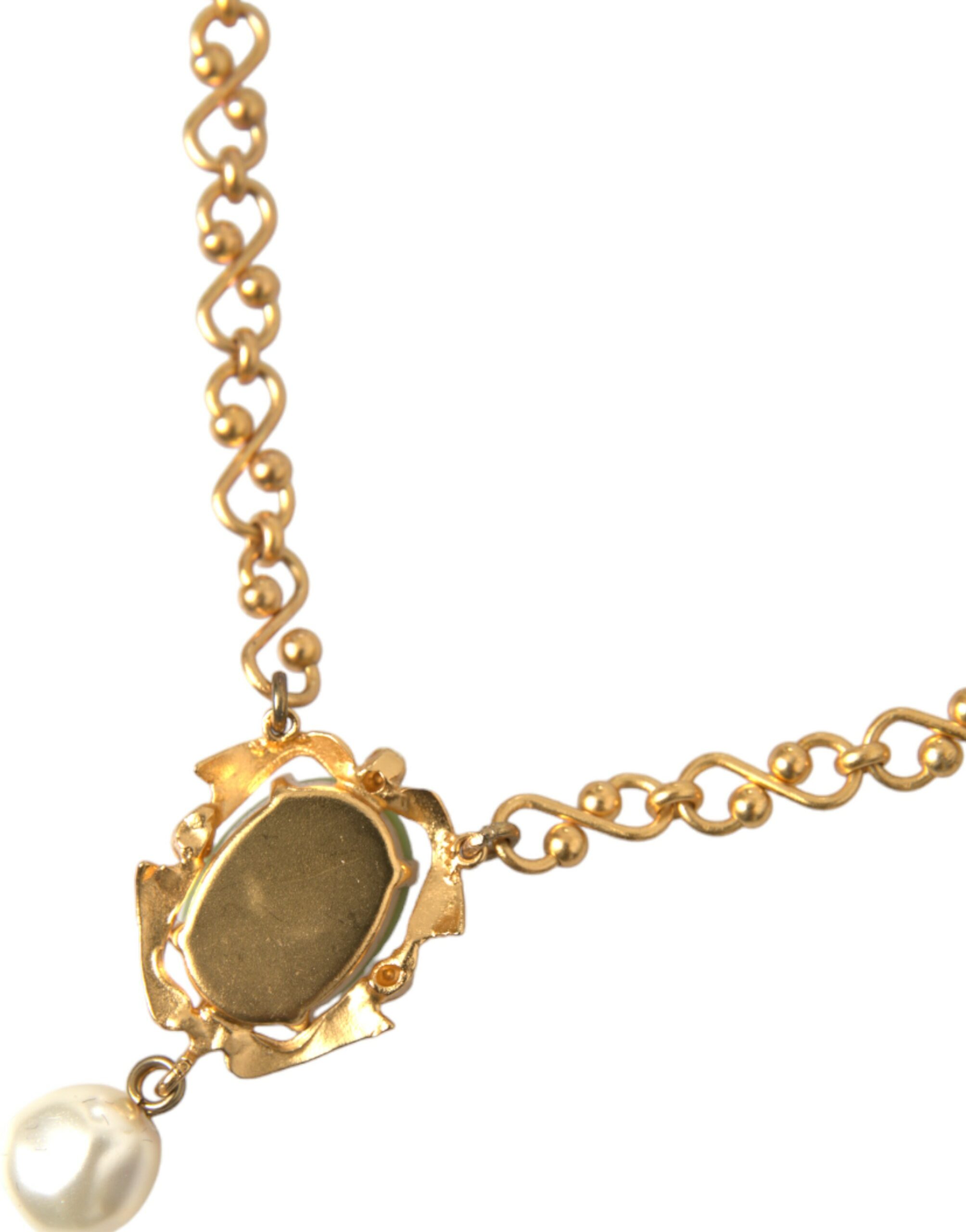 4404374.jpg Gold Brass Chain Pearl Pendant Charm Necklace - Image 5
