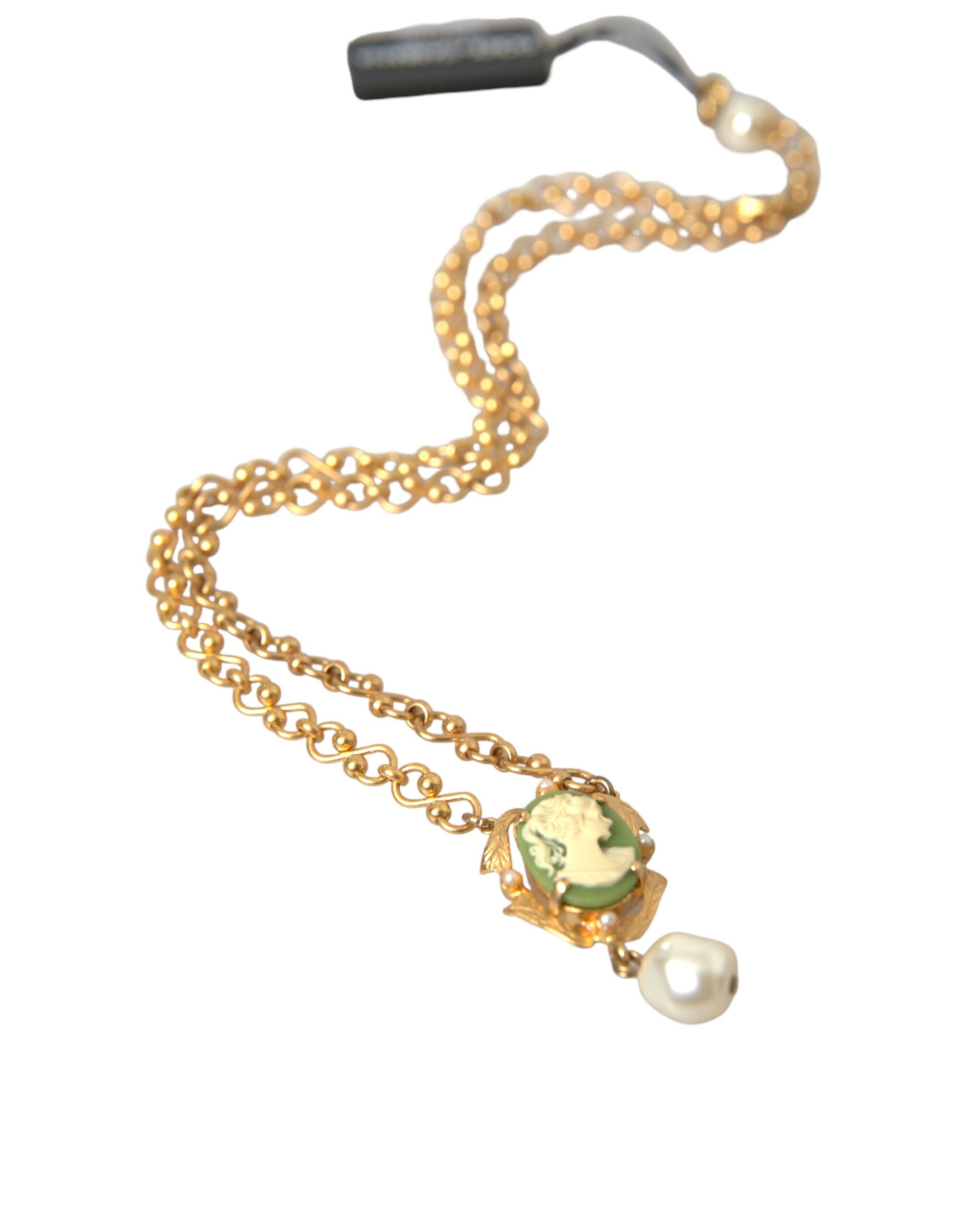 4404375.jpg Gold Brass Chain Pearl Pendant Charm Necklace - Image 6