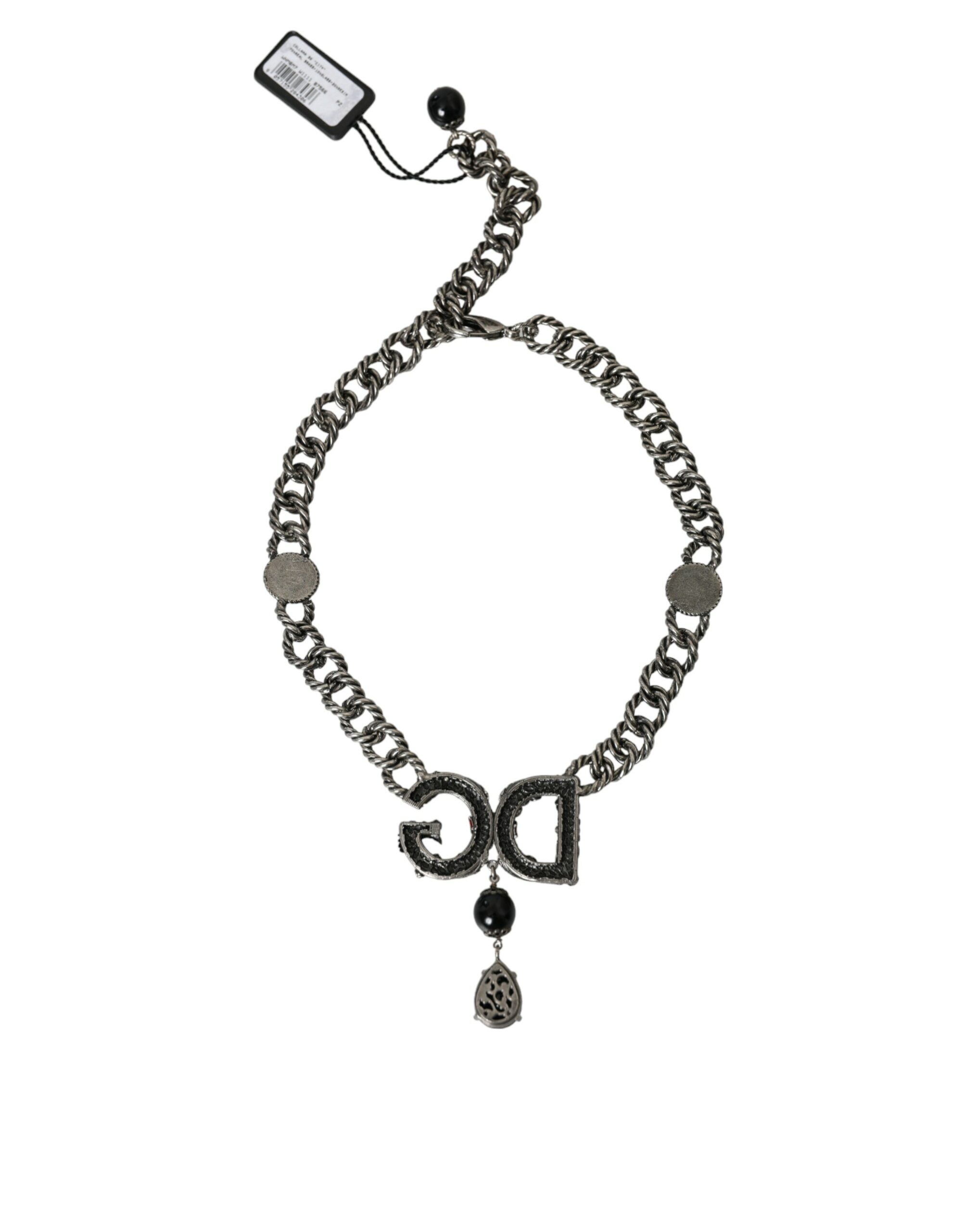 4416783.jpg Silver Tone Brass DG CITY Embellished Jewelry Necklace - Image 3