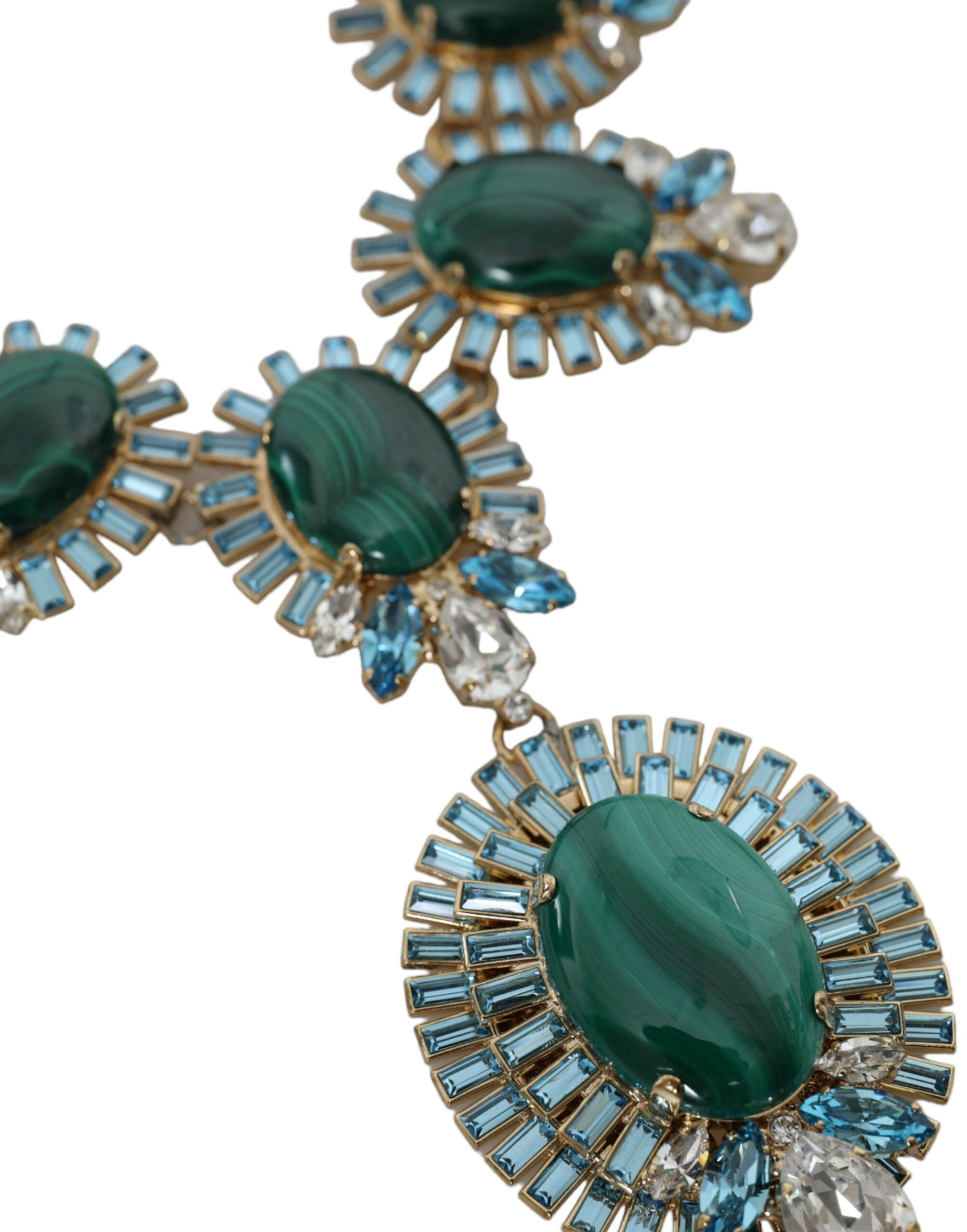 4416807.jpg Gold ToneBrass PIETRE OVALI Crystal Embellished Necklace - Image 2