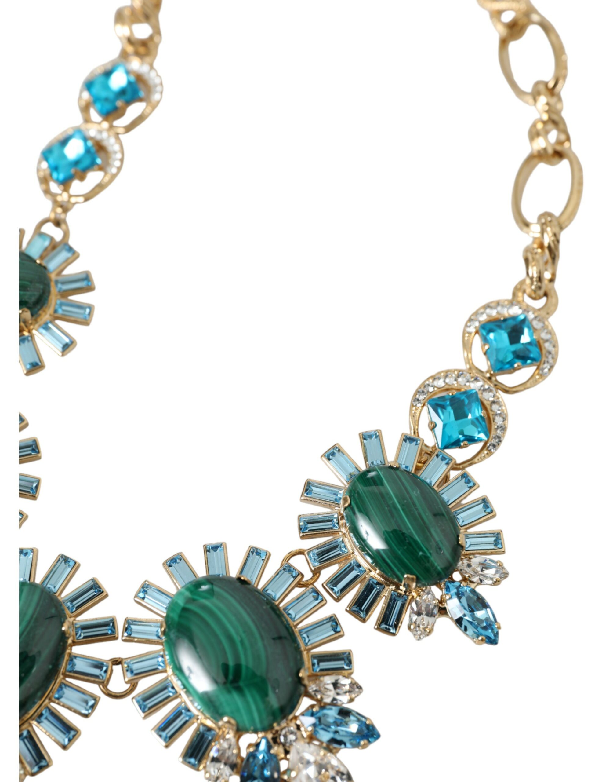 4416808.jpg Gold ToneBrass PIETRE OVALI Crystal Embellished Necklace - Image 3