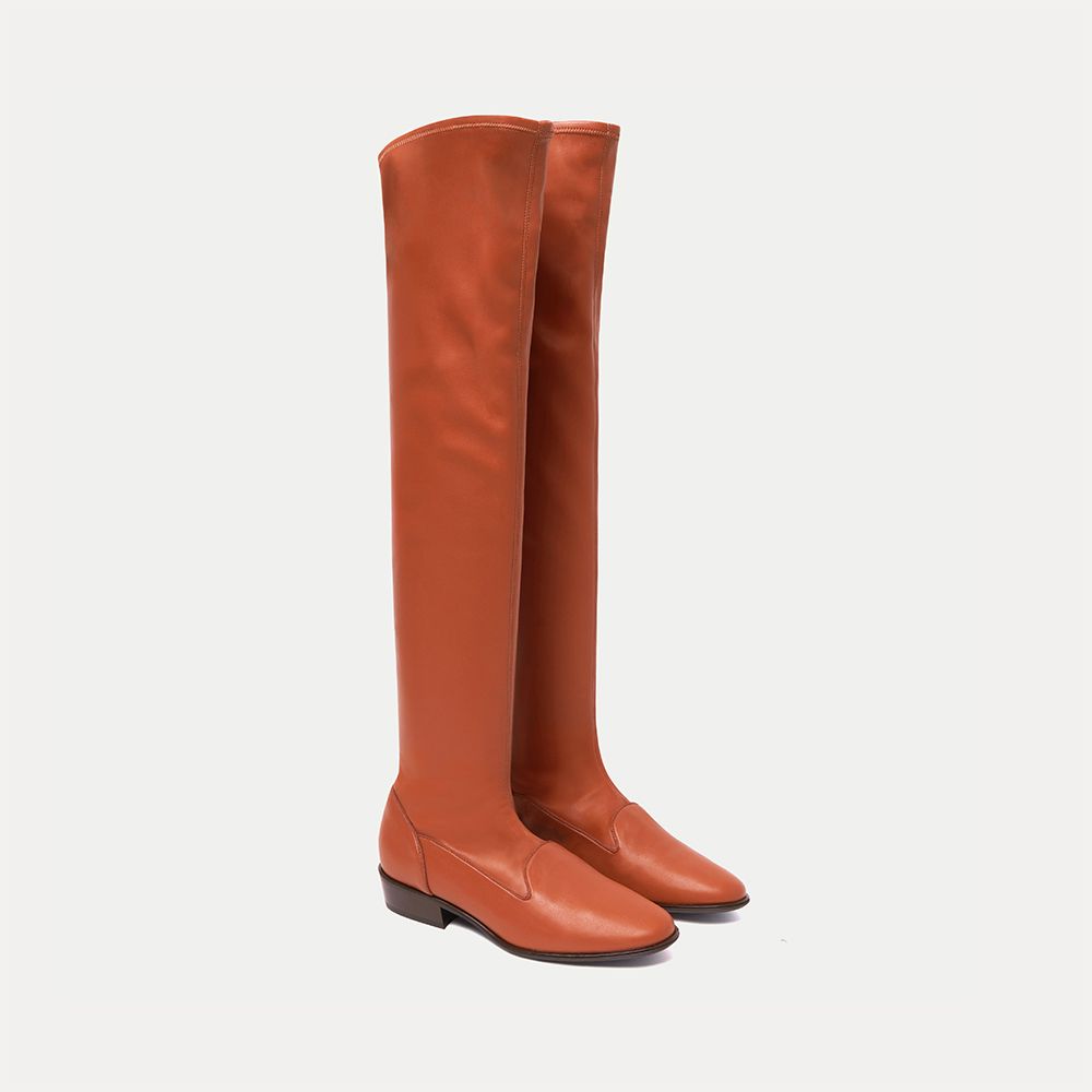 4526947.jpg Elegant Velvet Ankle Boots in Brown - Image 2