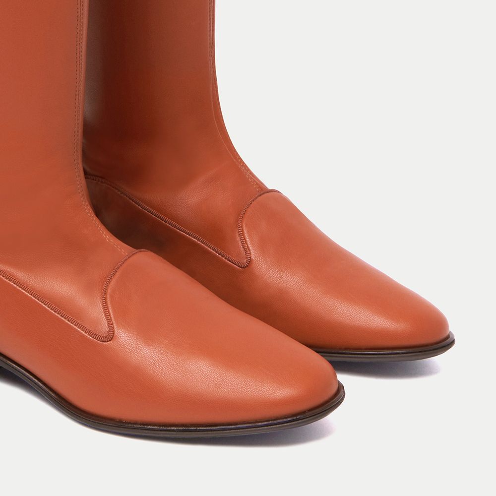 4526955.jpg Elegant Velvet Ankle Boots in Brown - Image 4