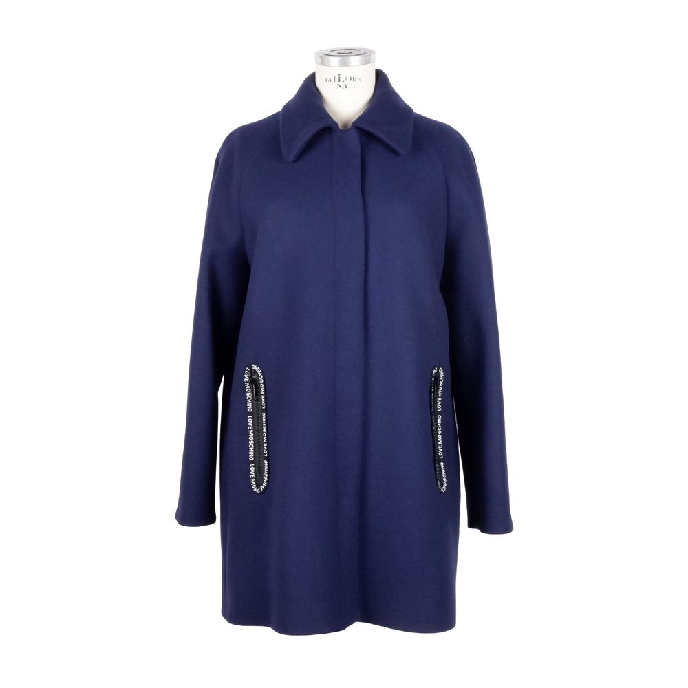 Blue Wool Women Coat