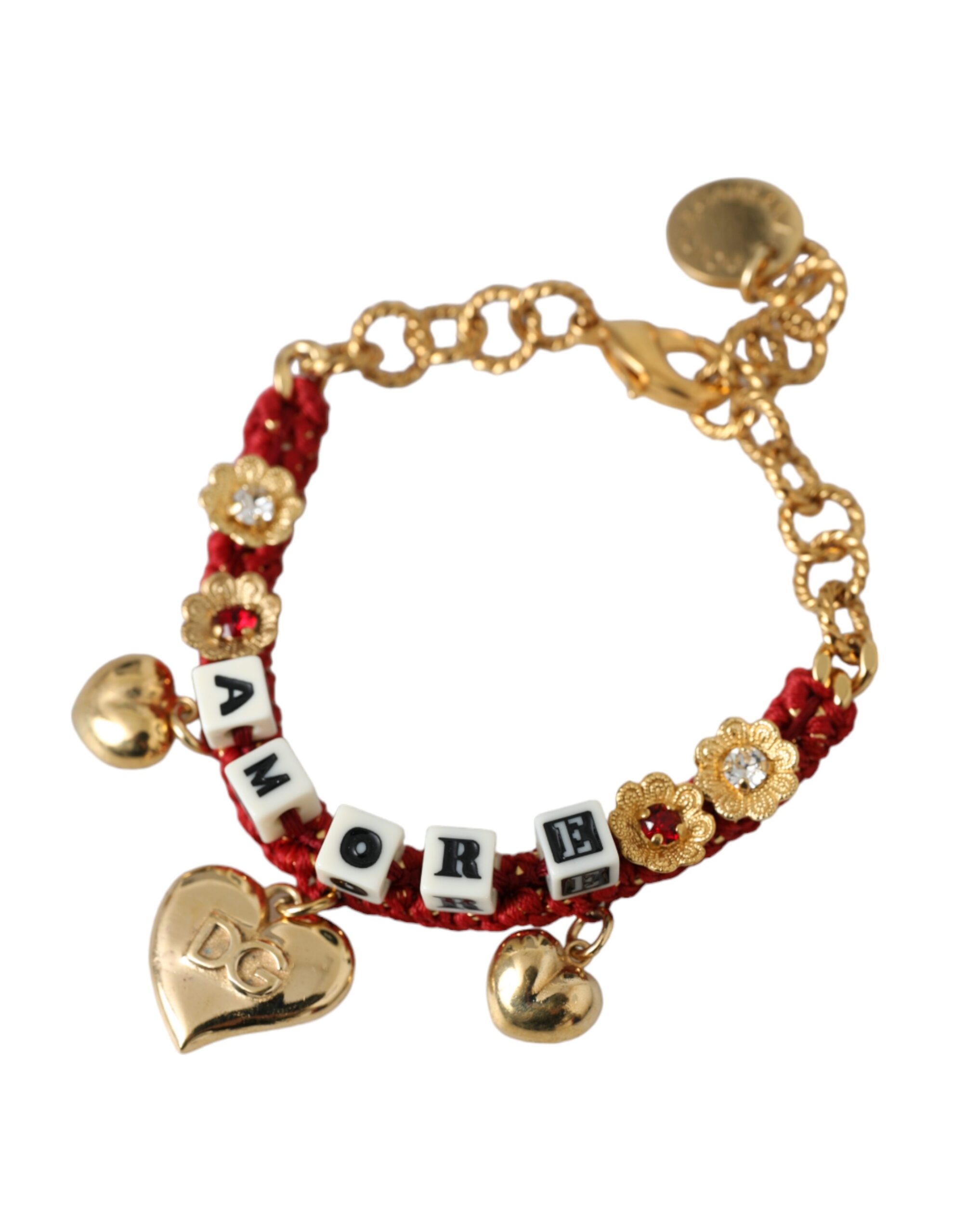 4574313.jpg Gold Tone Brass Chain AMORE Fashion Bracelet - Image 2