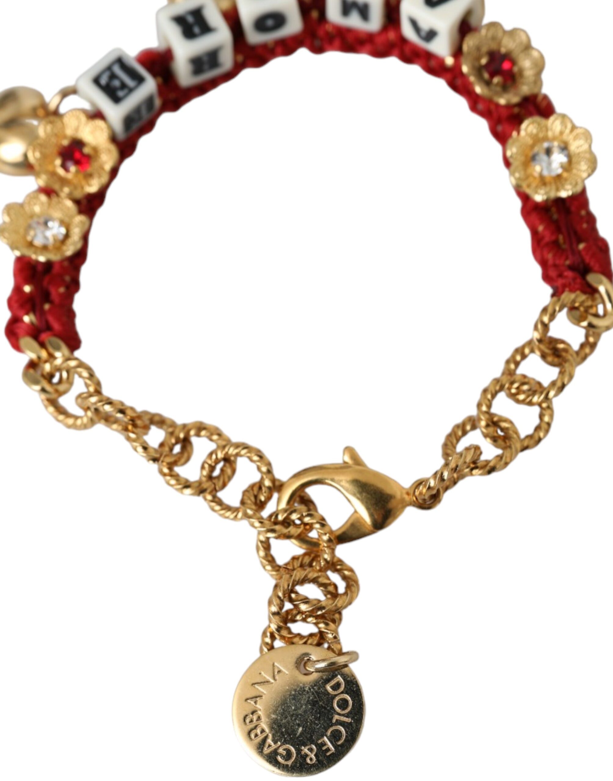4574314.jpg Gold Tone Brass Chain AMORE Fashion Bracelet - Image 3