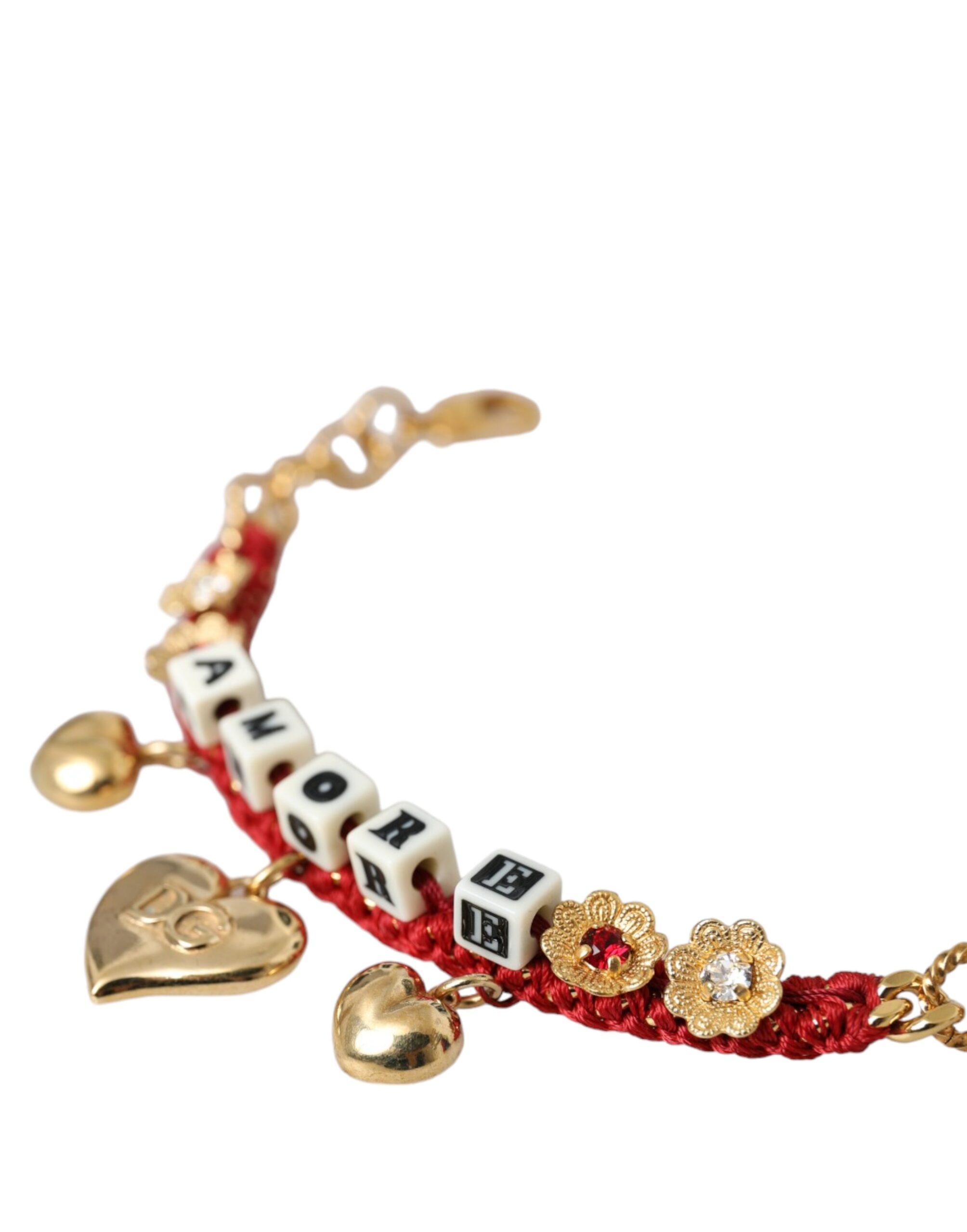 4574316.jpg Gold Tone Brass Chain AMORE Fashion Bracelet - Image 5