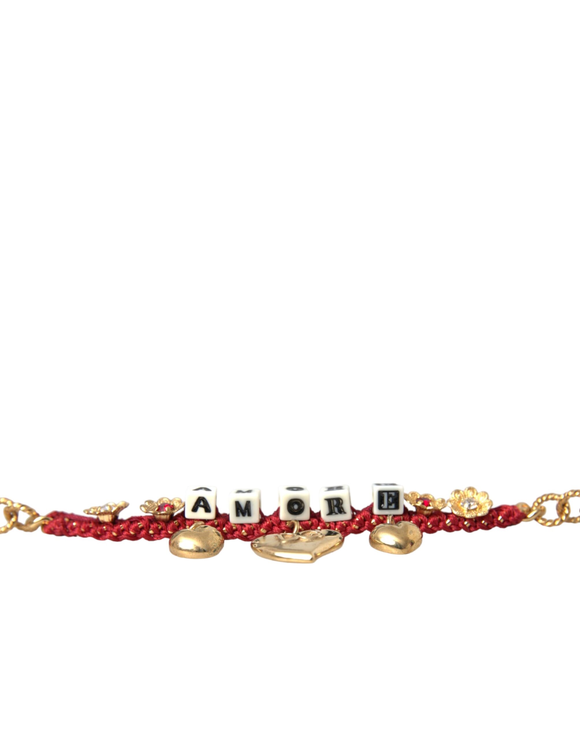 4574318.jpg Gold Tone Brass Chain AMORE Fashion Bracelet - Image 6
