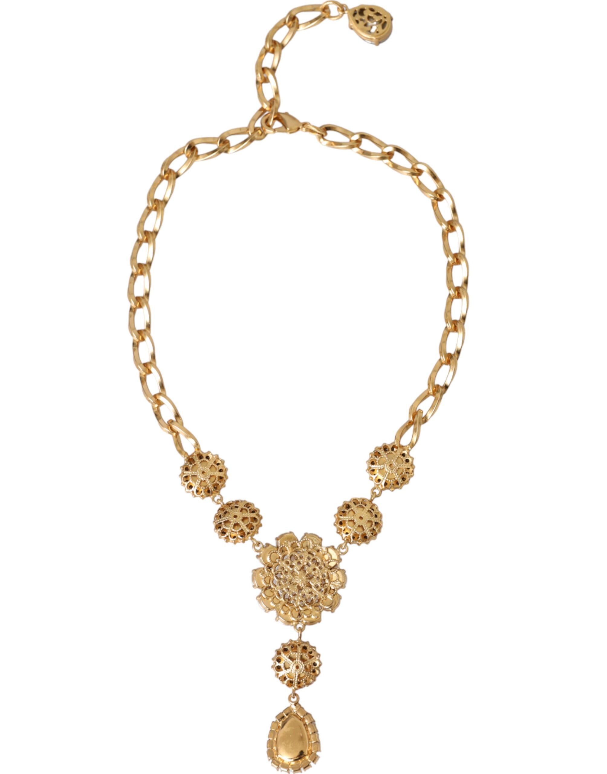 4575048.jpg Gold Brass Crystal Purple Pink Pearl Pendants Necklace - Image 5