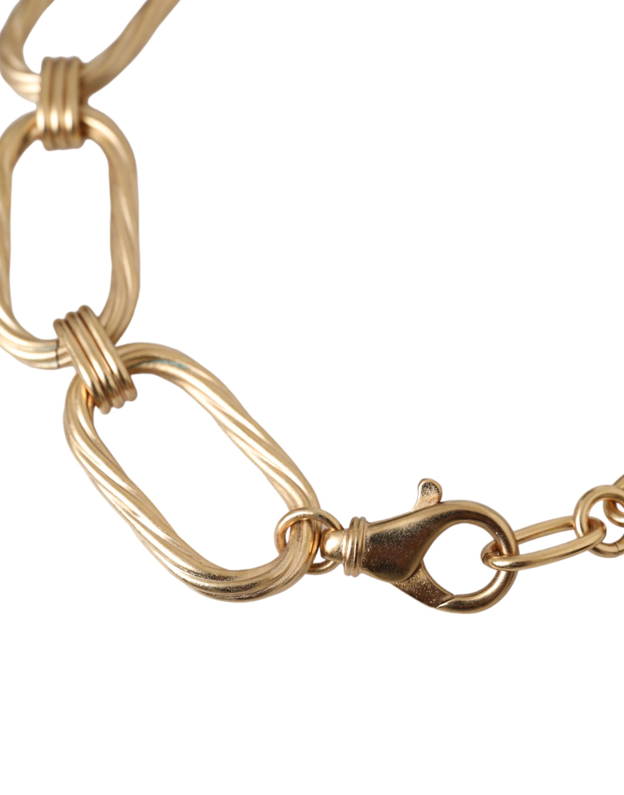 4575056.jpg Gold Tone Brass Large Link Chain Jewelry Necklace - Image 3