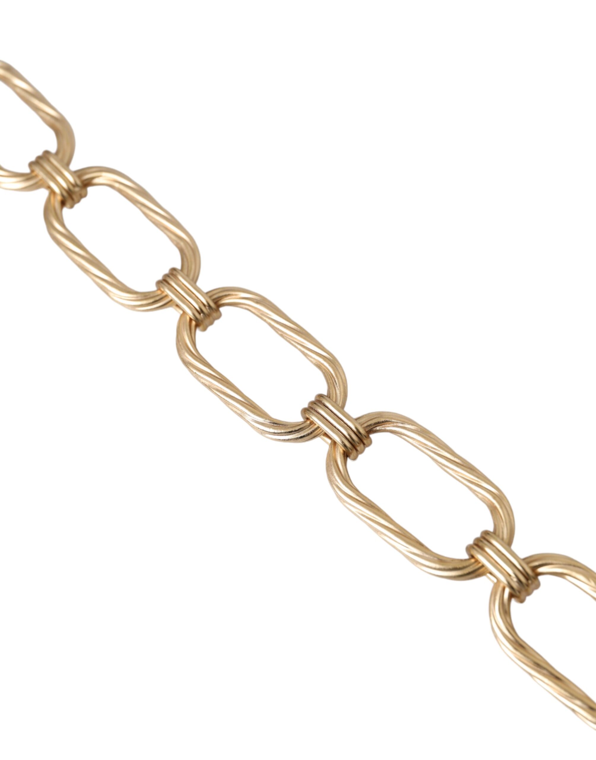 4575057.jpg Gold Tone Brass Large Link Chain Jewelry Necklace - Image 4