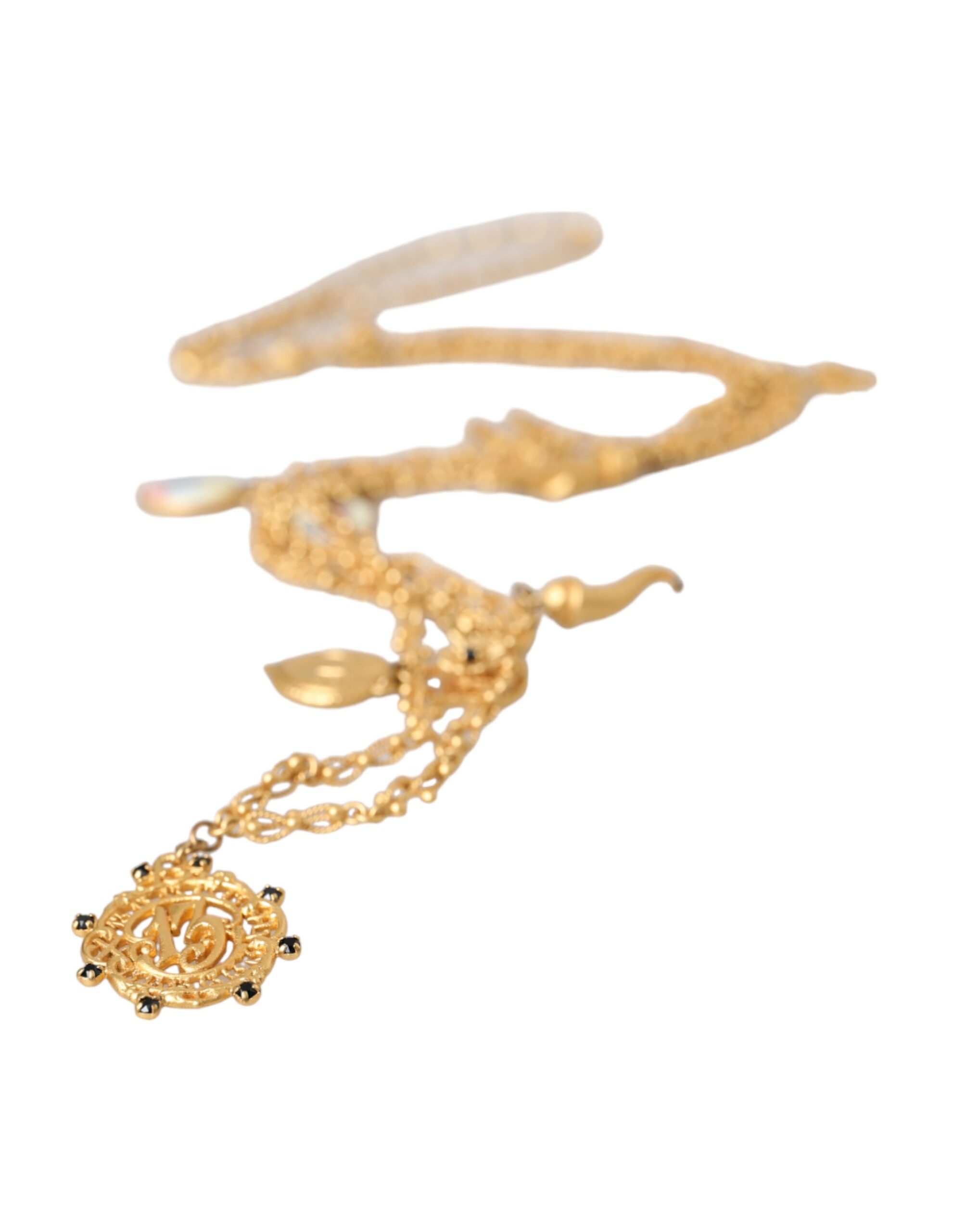 4575080.jpg Gold Tone Chain Brass Charm Statement Sicily Necklace - Image 6