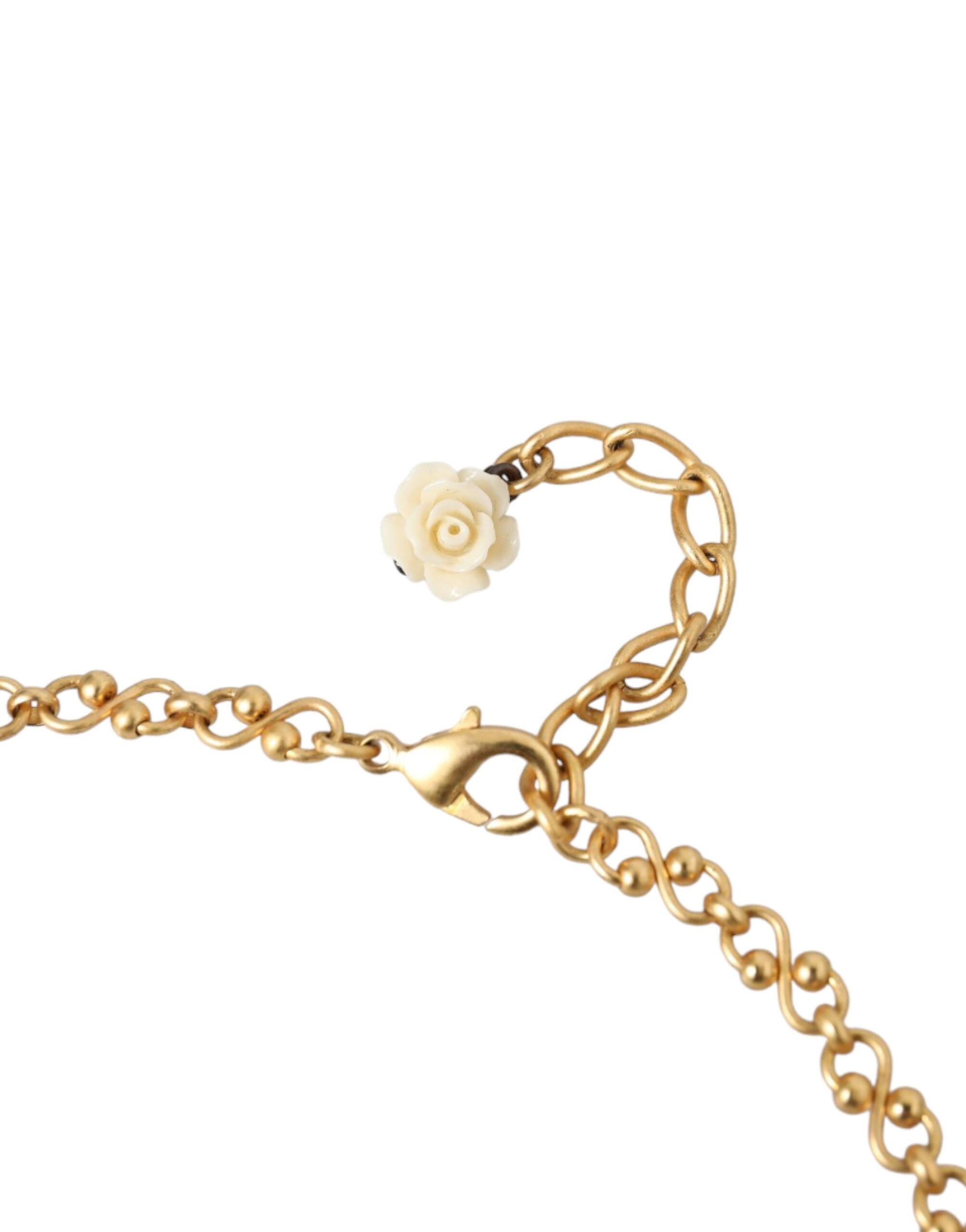 4575094.jpg Gold Brass Chain Sacred Heart Crystal Charm Necklace - Image 3