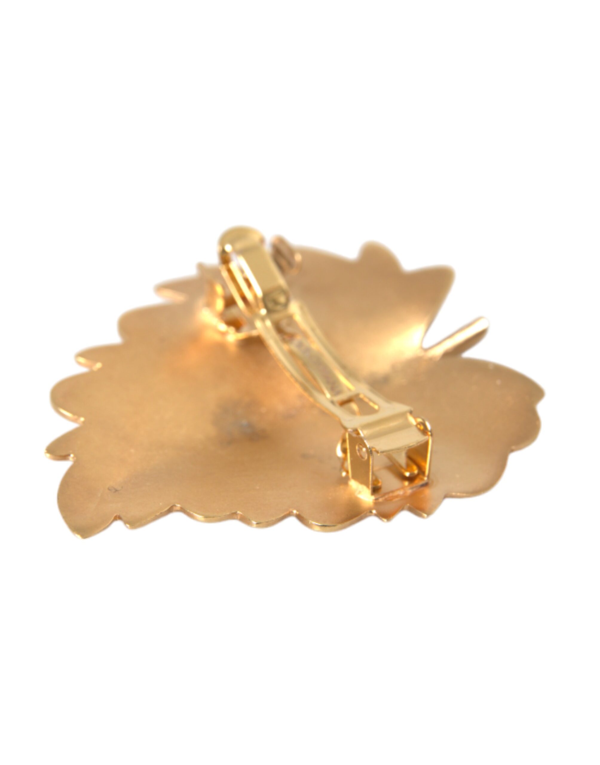 4575167.jpg Gold Brass Leaf Embellished Jewelry Brooch Hair Pin - Image 4