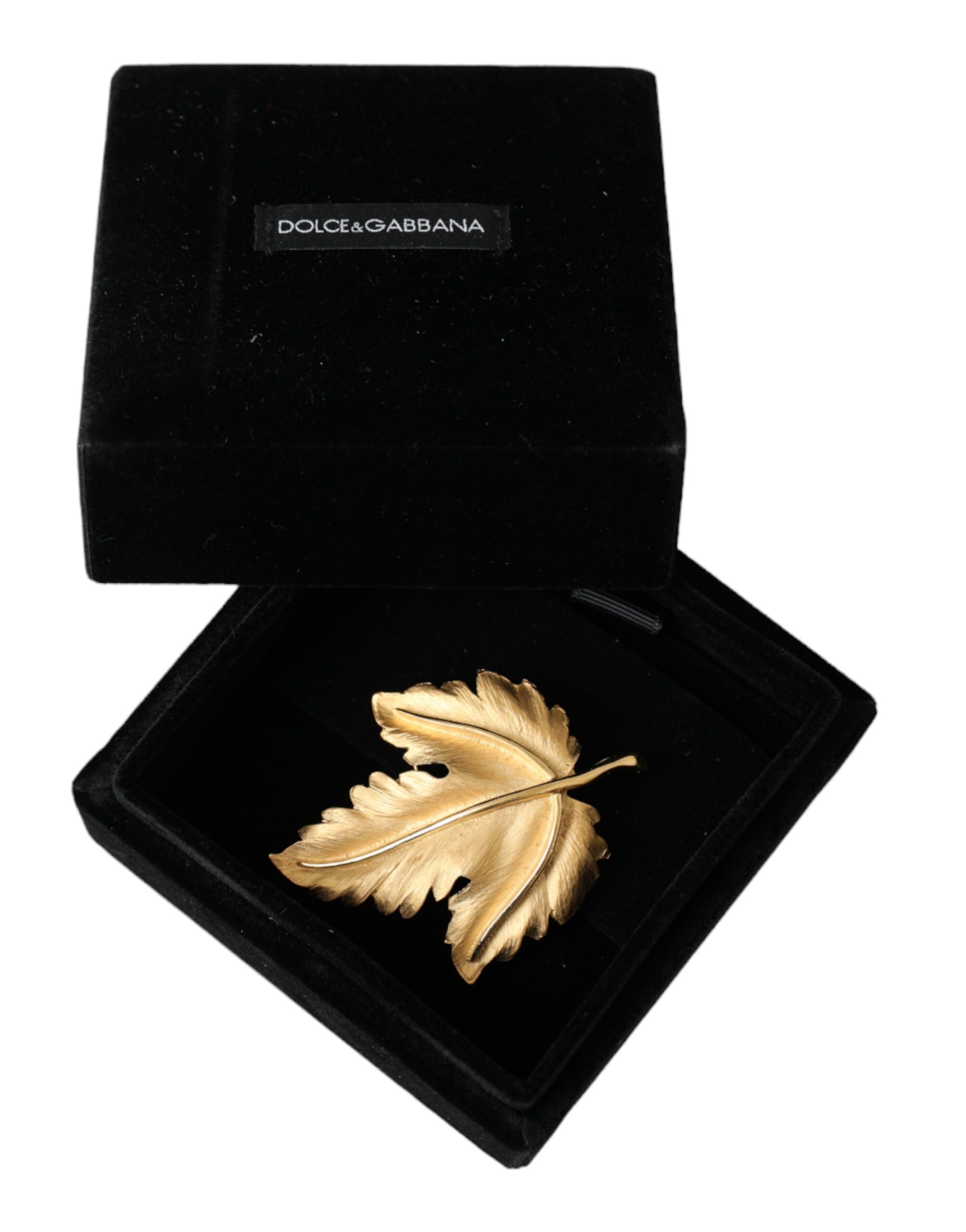 4575188.jpg Gold Brass Leaf Embellished Women Brooch Pin - Image 6