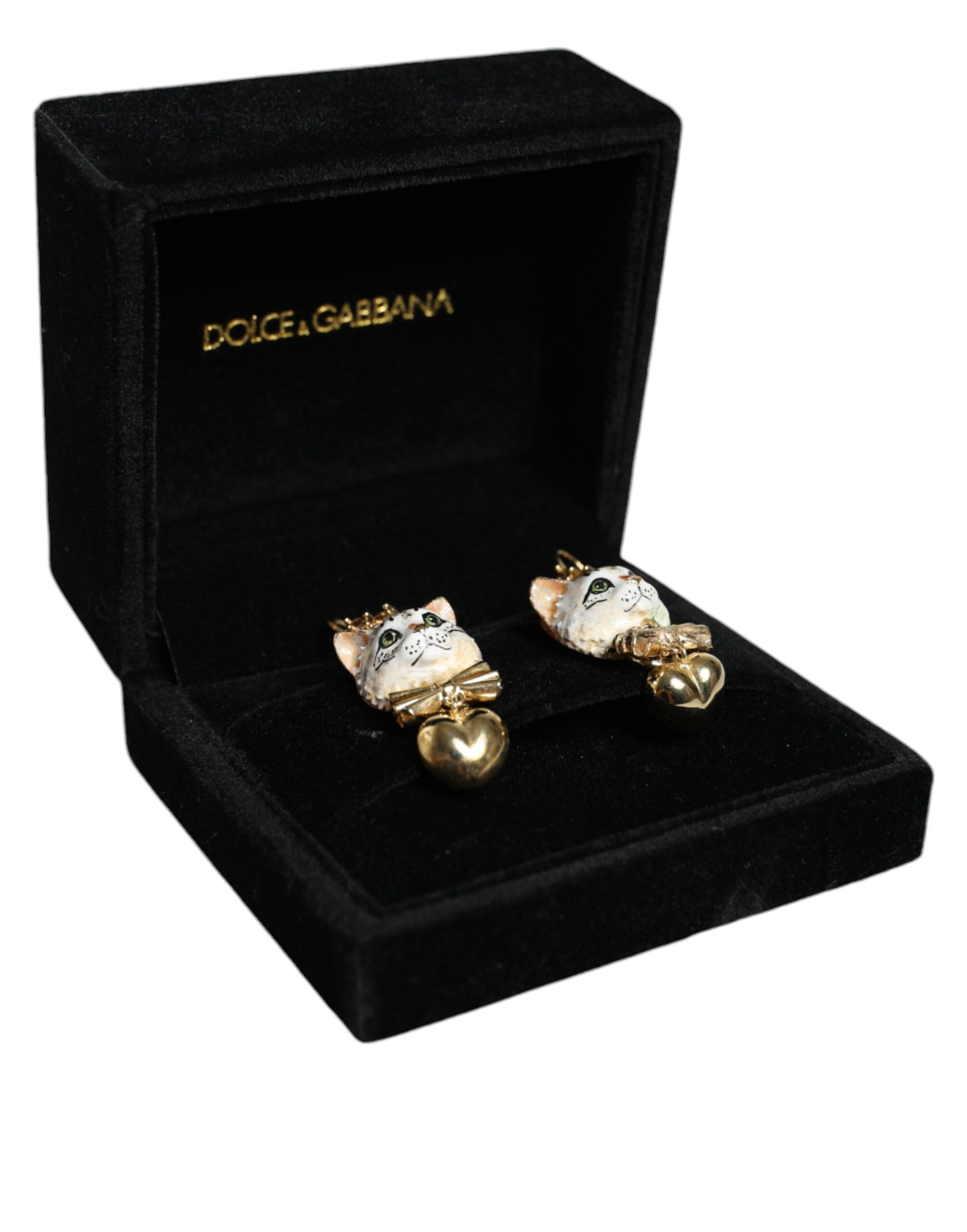 4645600.jpeg Gold Brass Heart Cat Crystal Pendant Clip Drop Earrings - Image 6