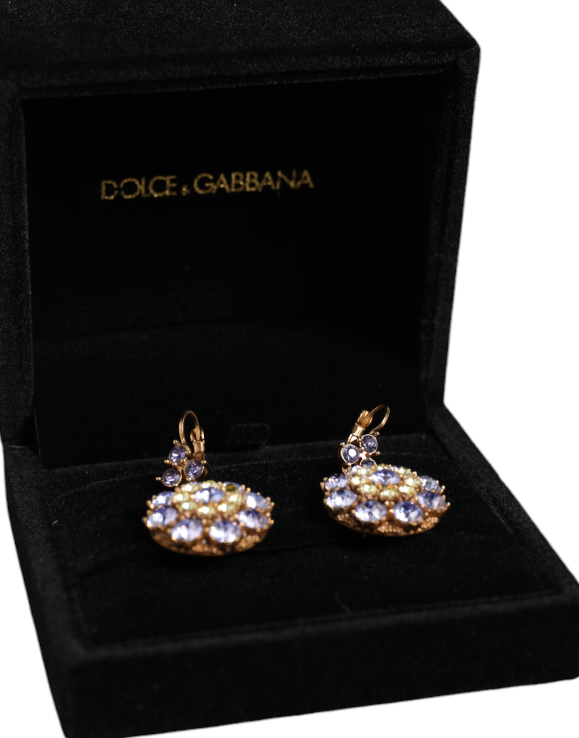 4645629.jpeg Gold Brass Crystal SICILY Clip Jewelry Dangling Earrings - Image 6