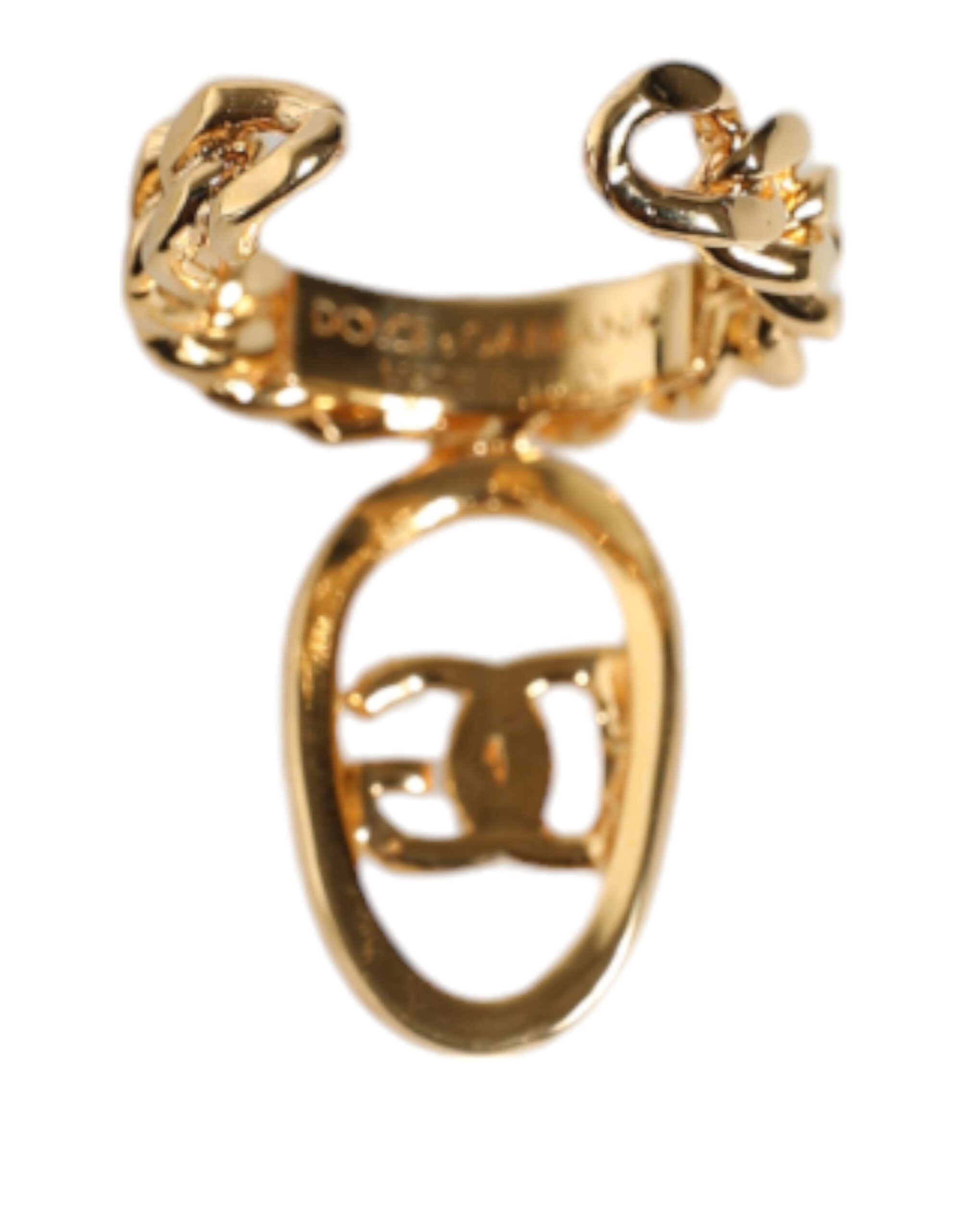 4645704.jpeg Gold Plated Open DG Logo Curb Chain Ring - Image 5