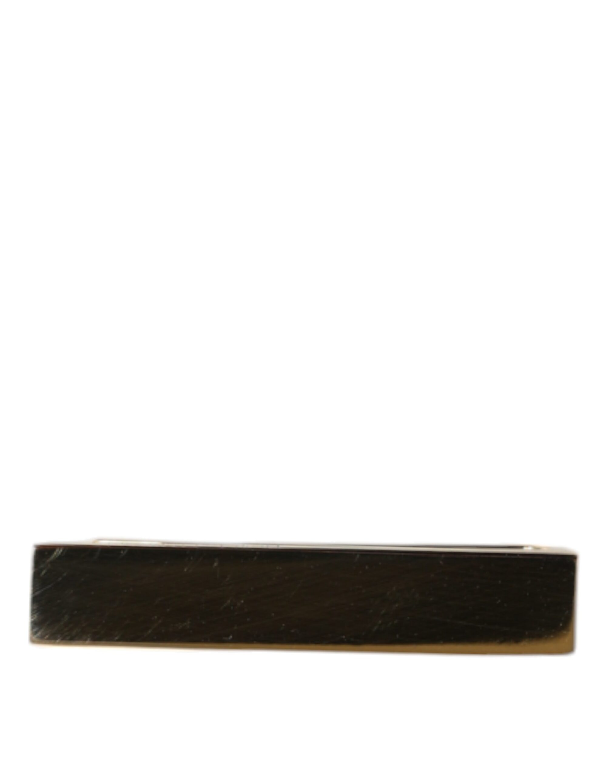 4645750.jpeg Gold Tone Brass Logo Branded Men Tie Clip Bar - Image 2