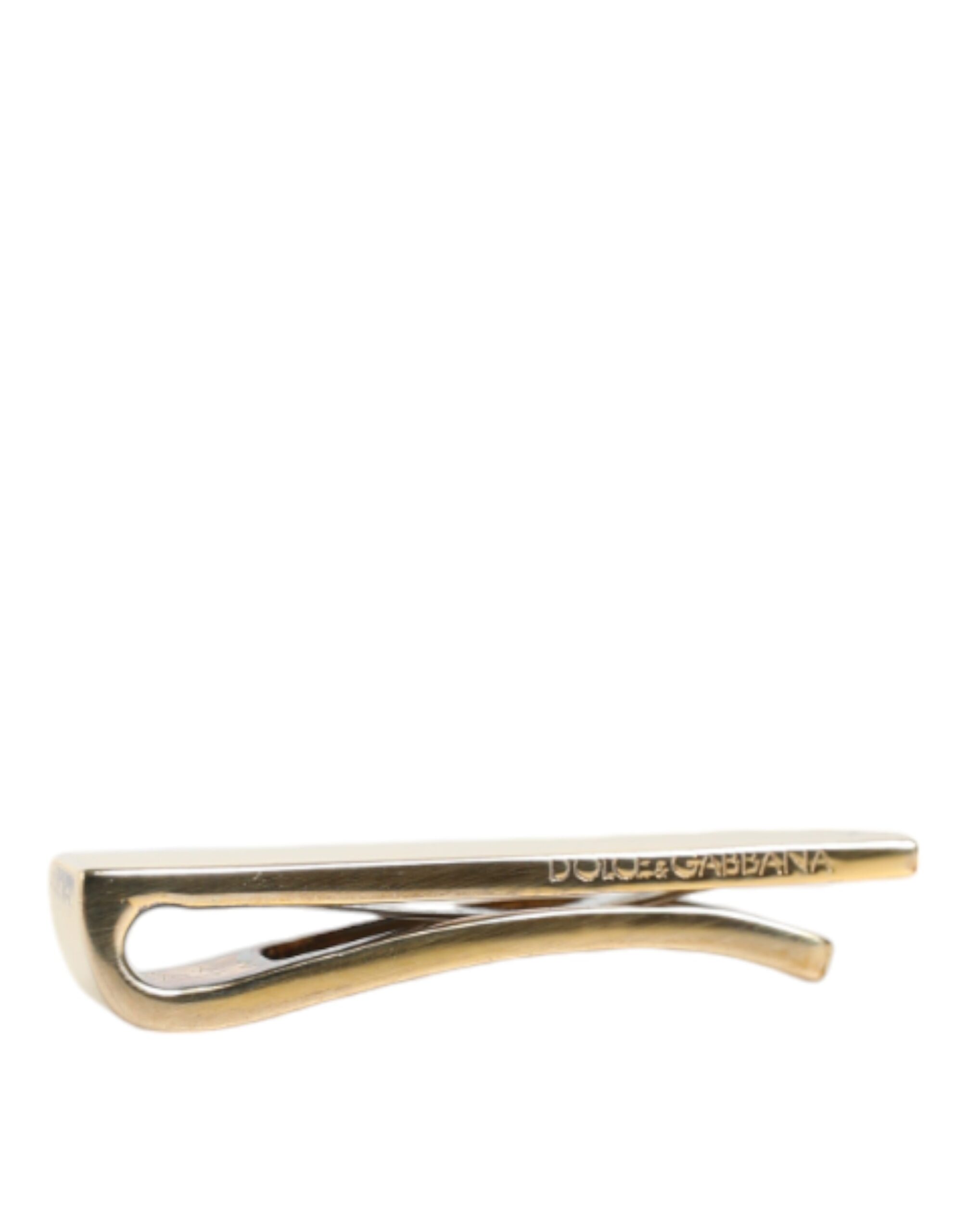 4645753.jpeg Gold Tone Brass Logo Branded Men Tie Clip Bar - Image 5