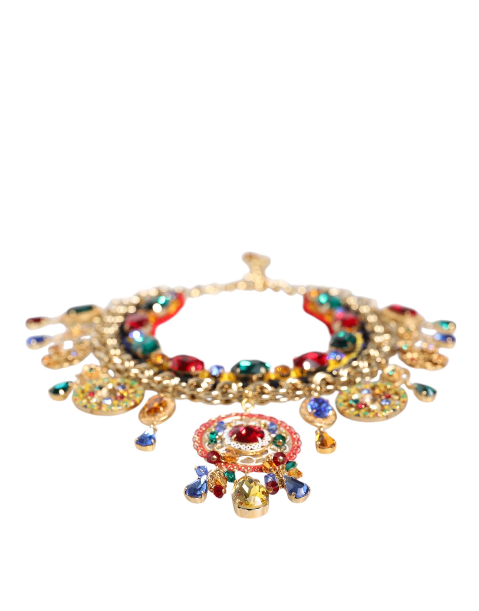 4645805.jpeg Gold Brass Chain Majolica Embellished Chocker Necklace - Image 6