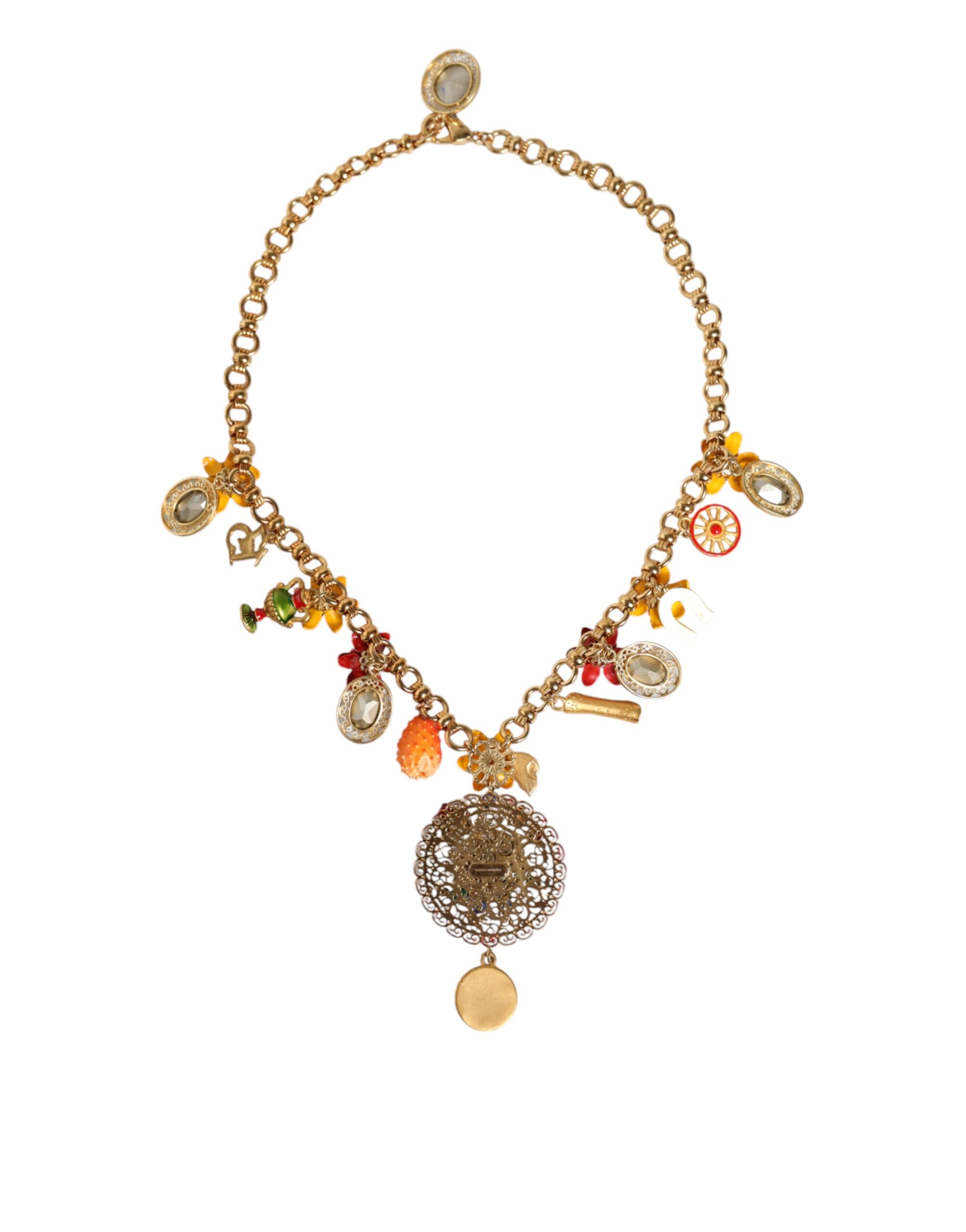 4645951.jpeg Gold Tone Brass Chain Embellished Statement Necklace - Image 5