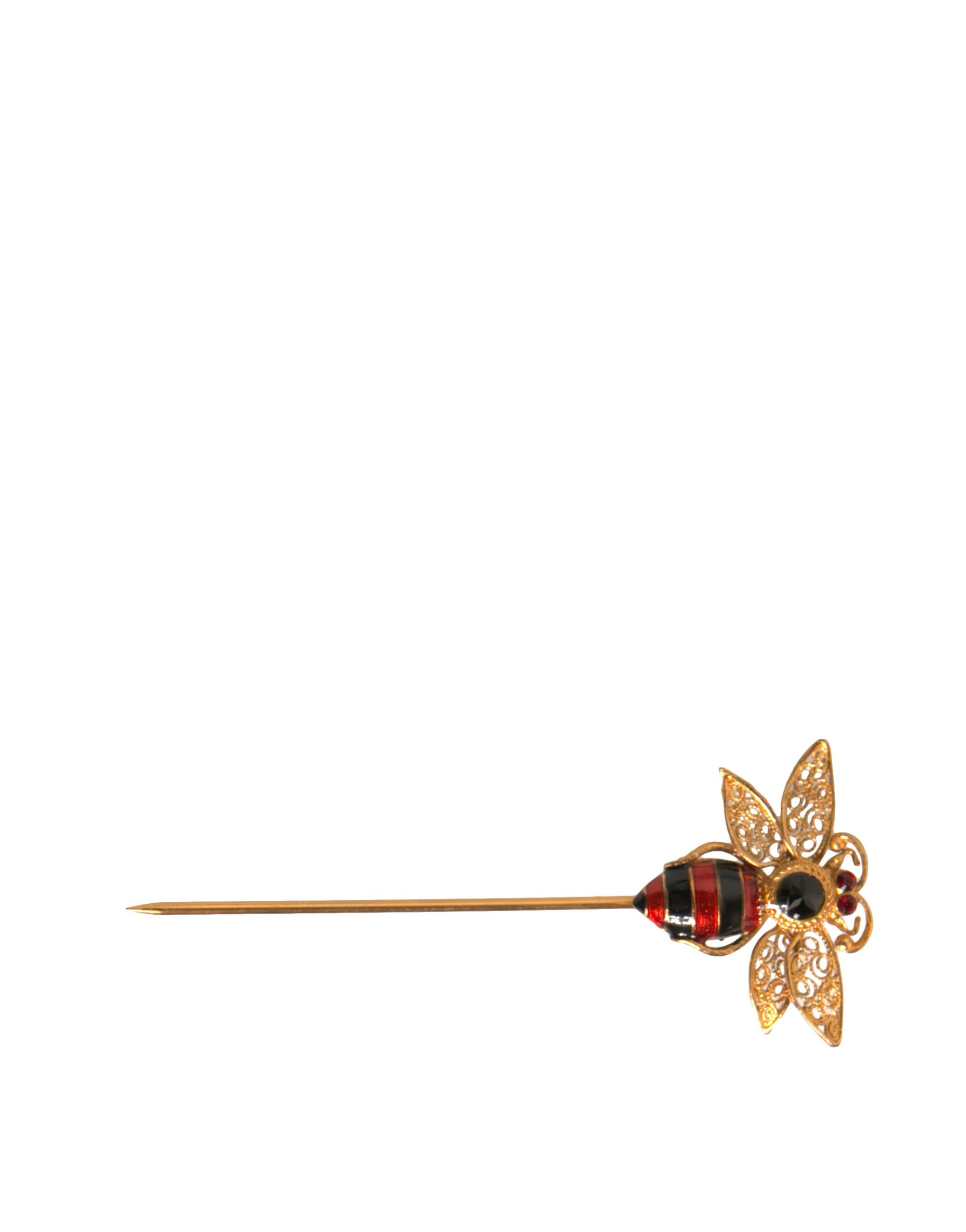 6192707.jpeg Gold Brass Enamel Bee Crystal Pin Collar Brooch - Image 4