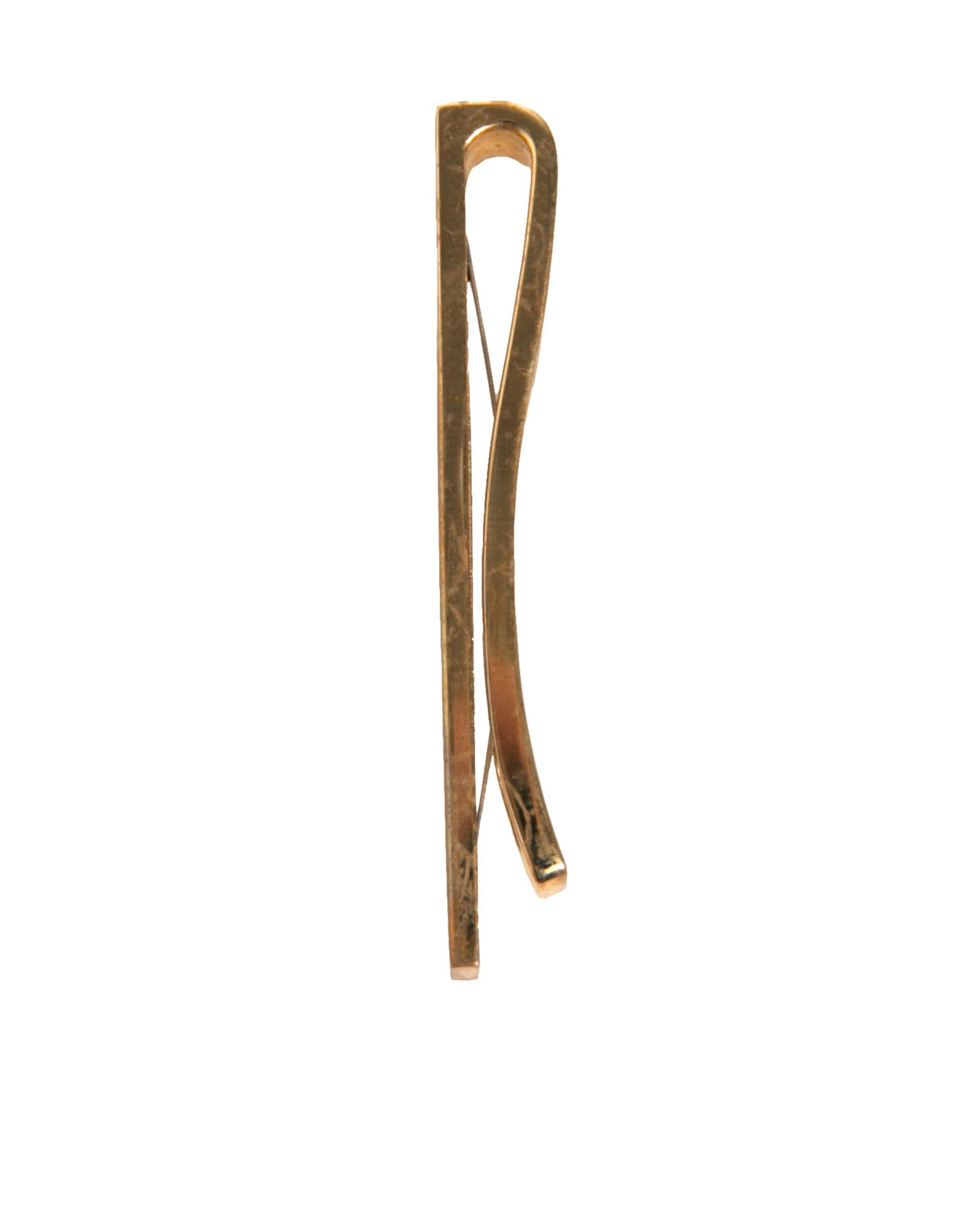 6192715.jpeg Gold Tone Brass Logo Branded Tie Clip Bar - Image 3
