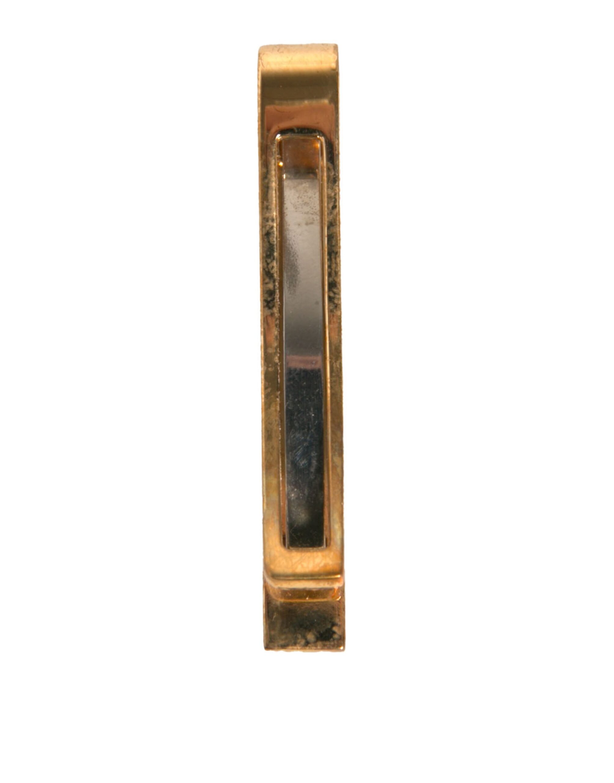 6192716.jpeg Gold Tone Brass Logo Branded Tie Clip Bar - Image 4