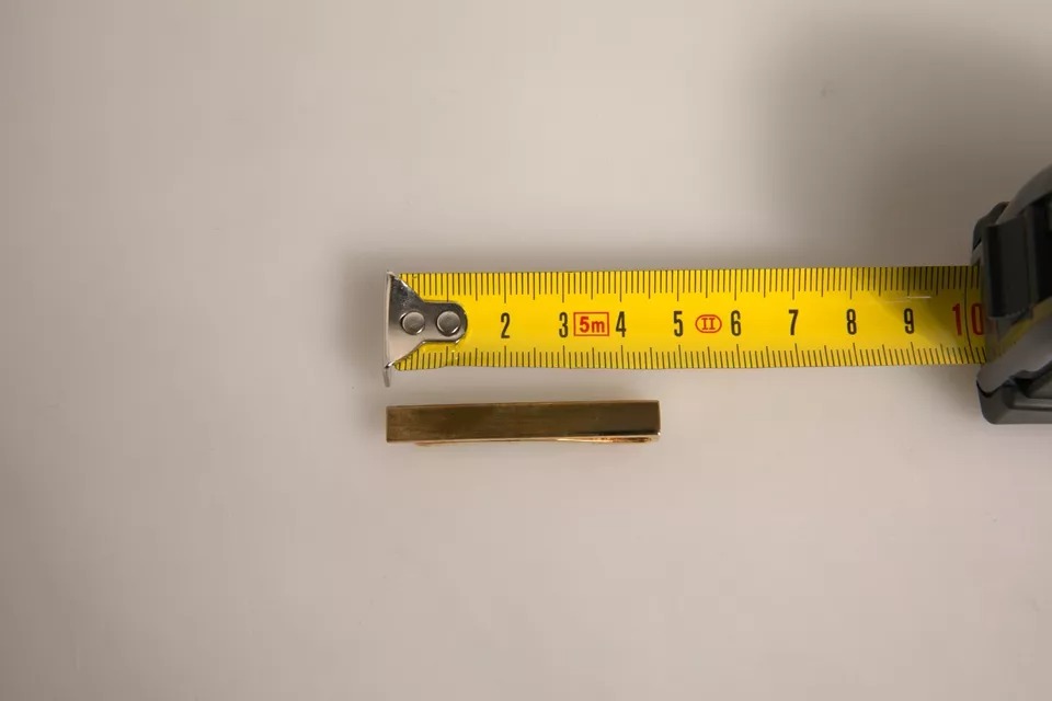 6192717.jpeg Gold Tone Brass Logo Branded Tie Clip Bar - Image 5