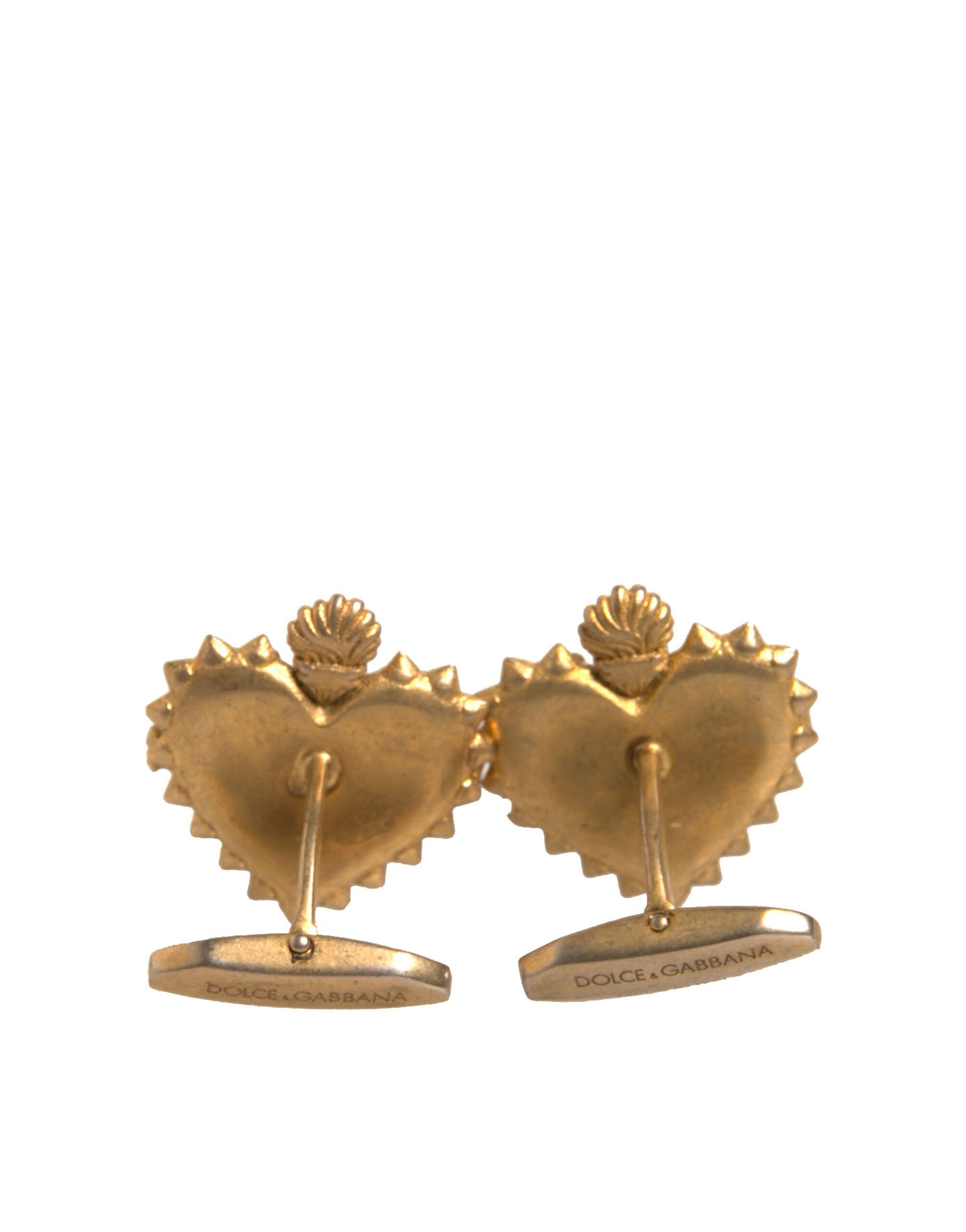 6192810.jpeg Gold 925 Sterling Silver DG Heart Cufflink - Image 4