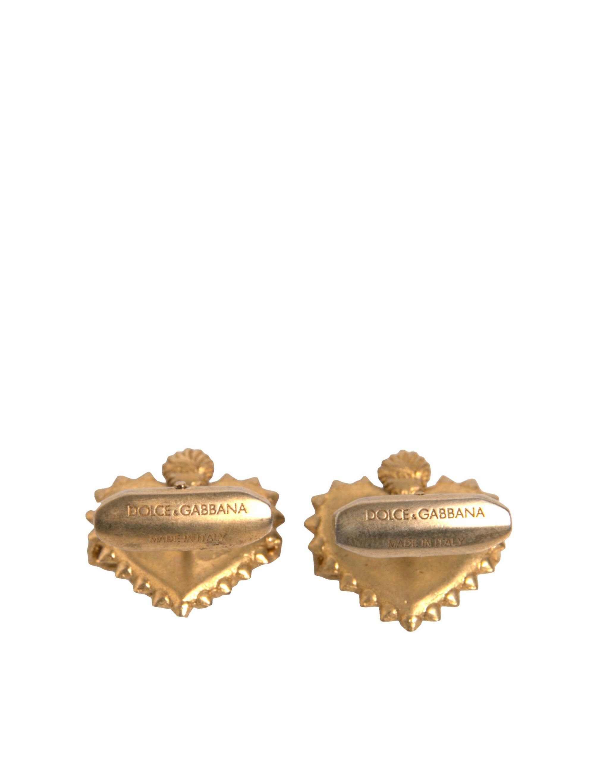6192811.jpeg Gold 925 Sterling Silver DG Heart Cufflink - Image 5