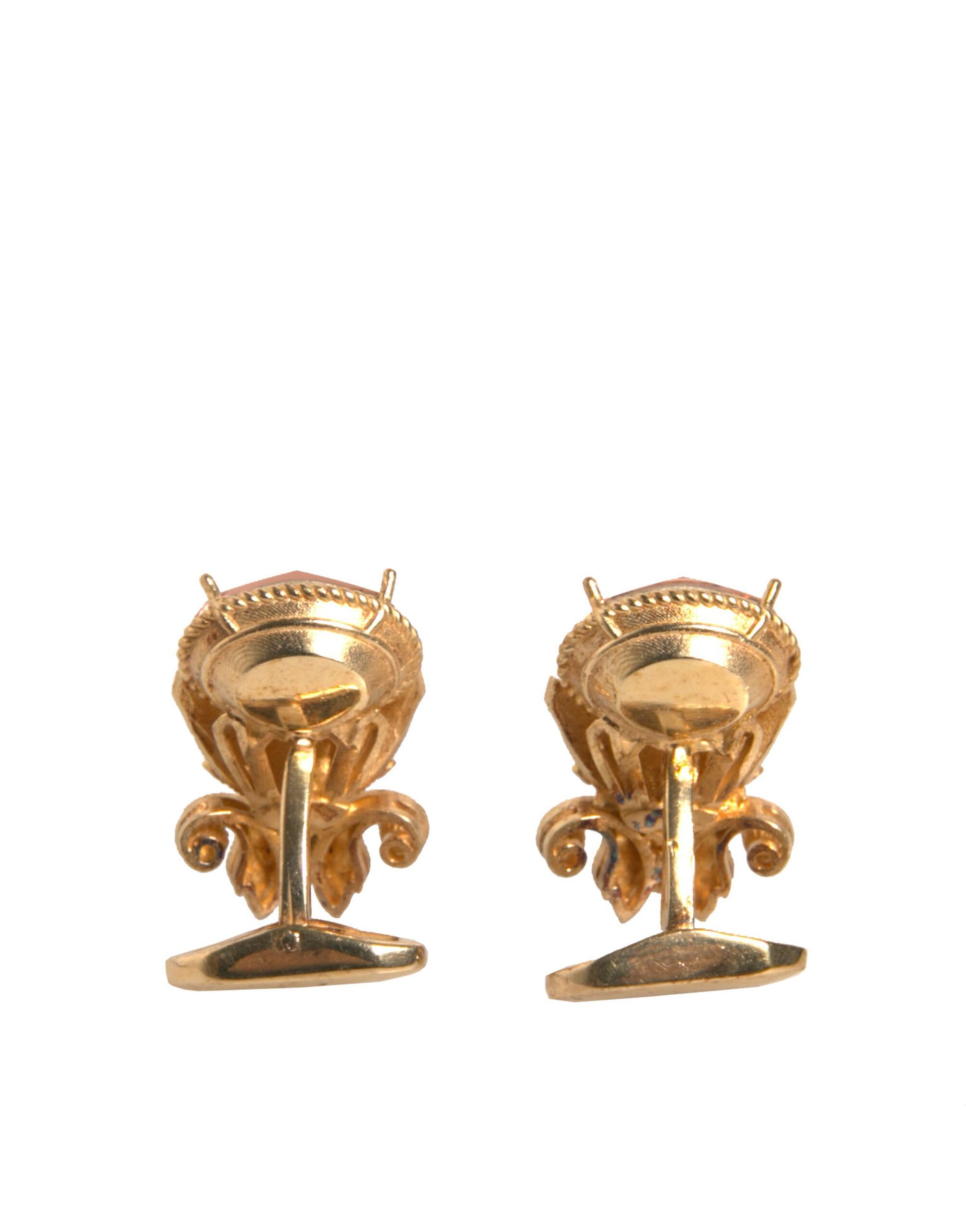 6192825.jpeg Gold Tone 925 Sterling Silver Crystal Cufflink - Image 4