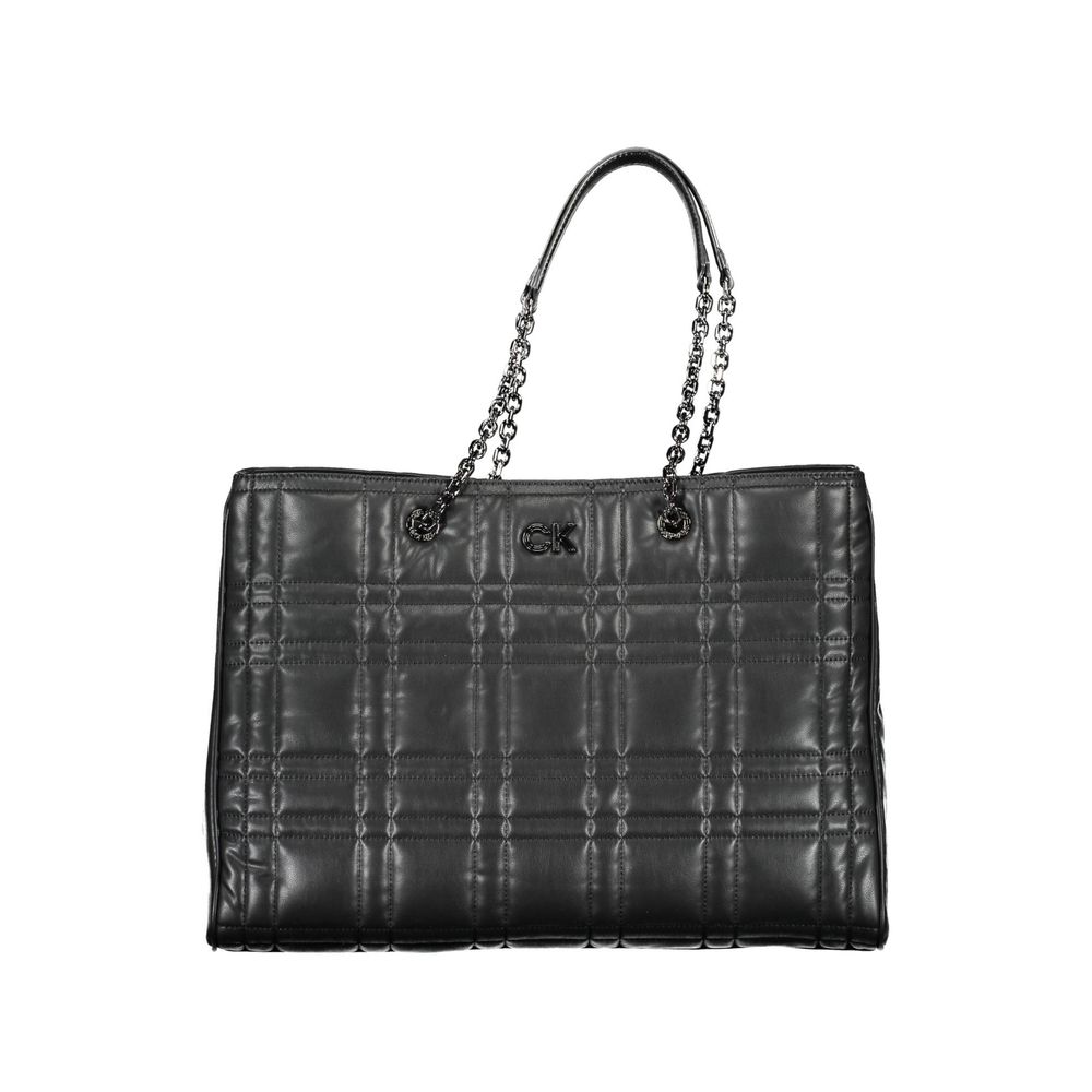 Black Polyester Women Handbag