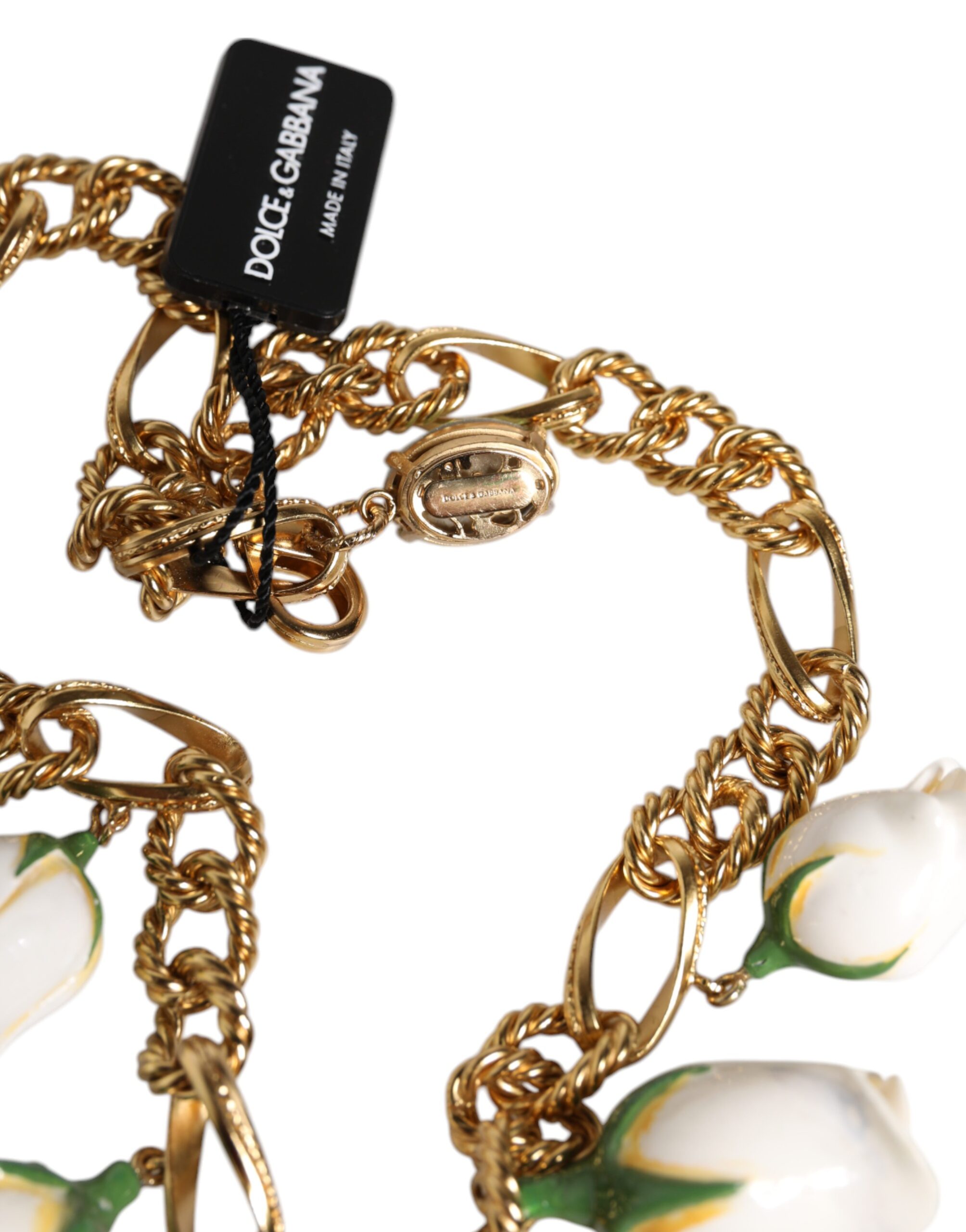 6459782.jpeg Gold Brass Short Chain Flower Crystal Pendant Necklace - Image 5