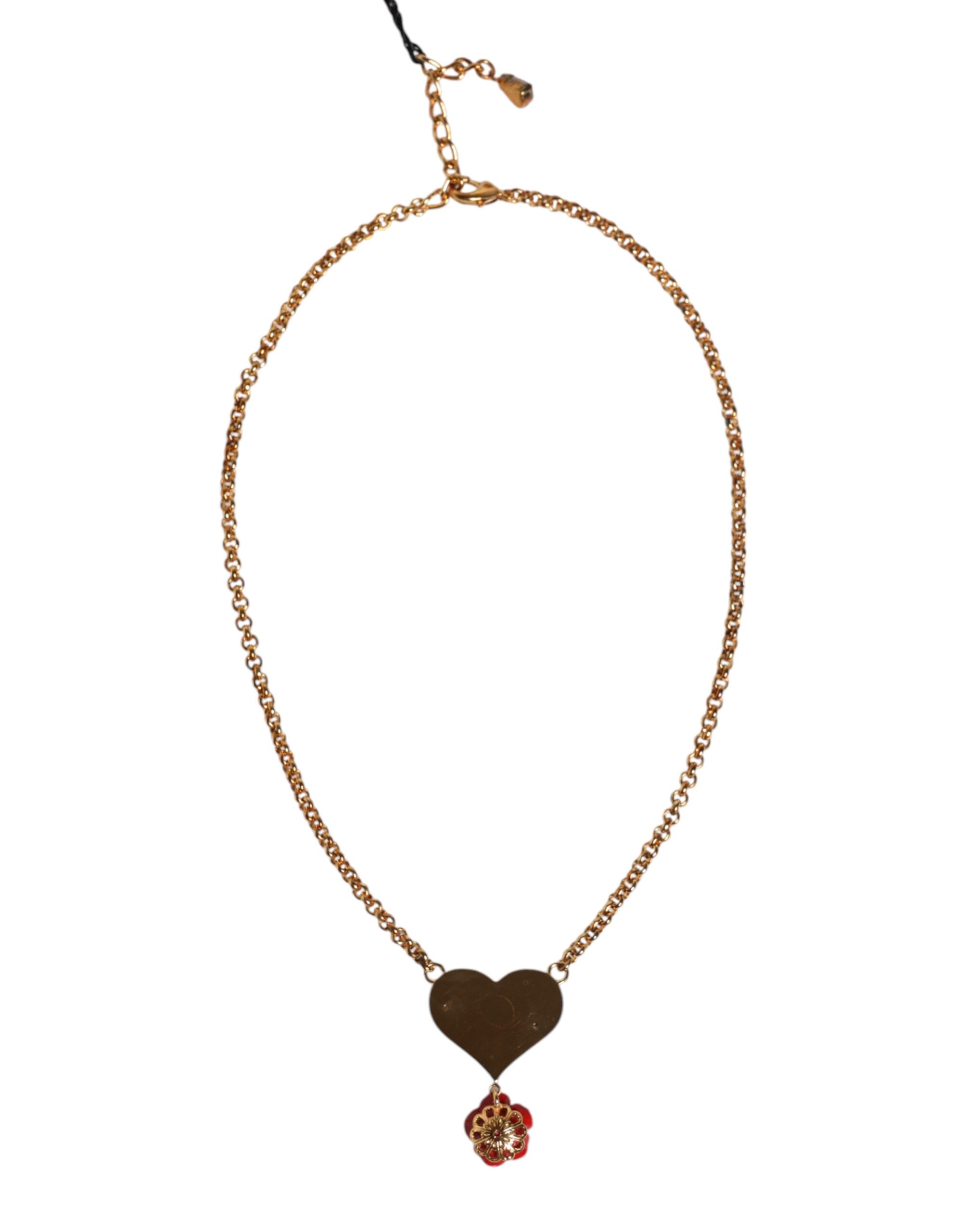 6459797.jpeg Gold Brass Cuore Heart Rose Crystal Embellished Necklace - Image 4
