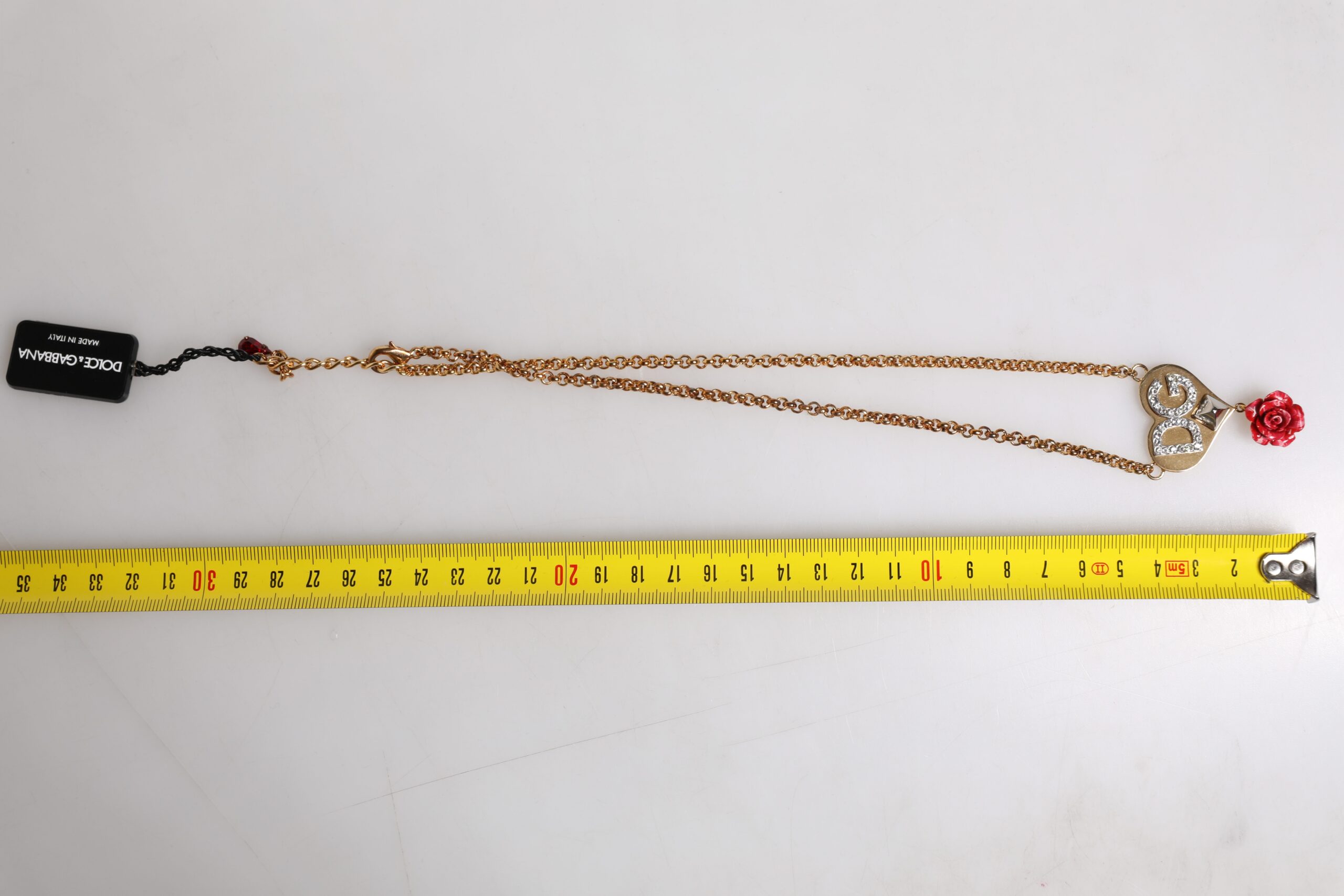 6459798.jpeg Gold Brass Cuore Heart Rose Crystal Embellished Necklace - Image 5